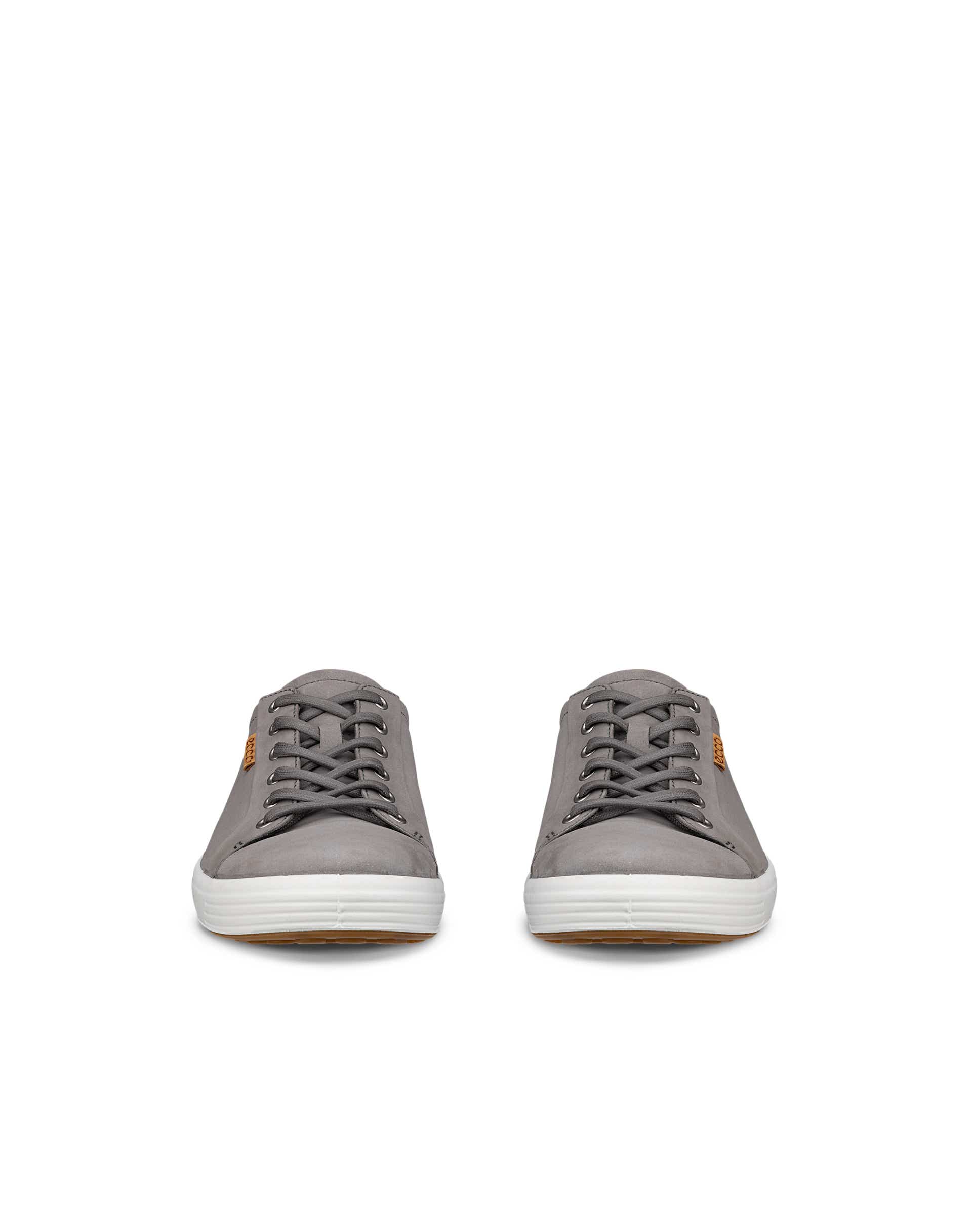 ECCO® Soft 7 Heren nubuck sneaker - Grijs - Front pair