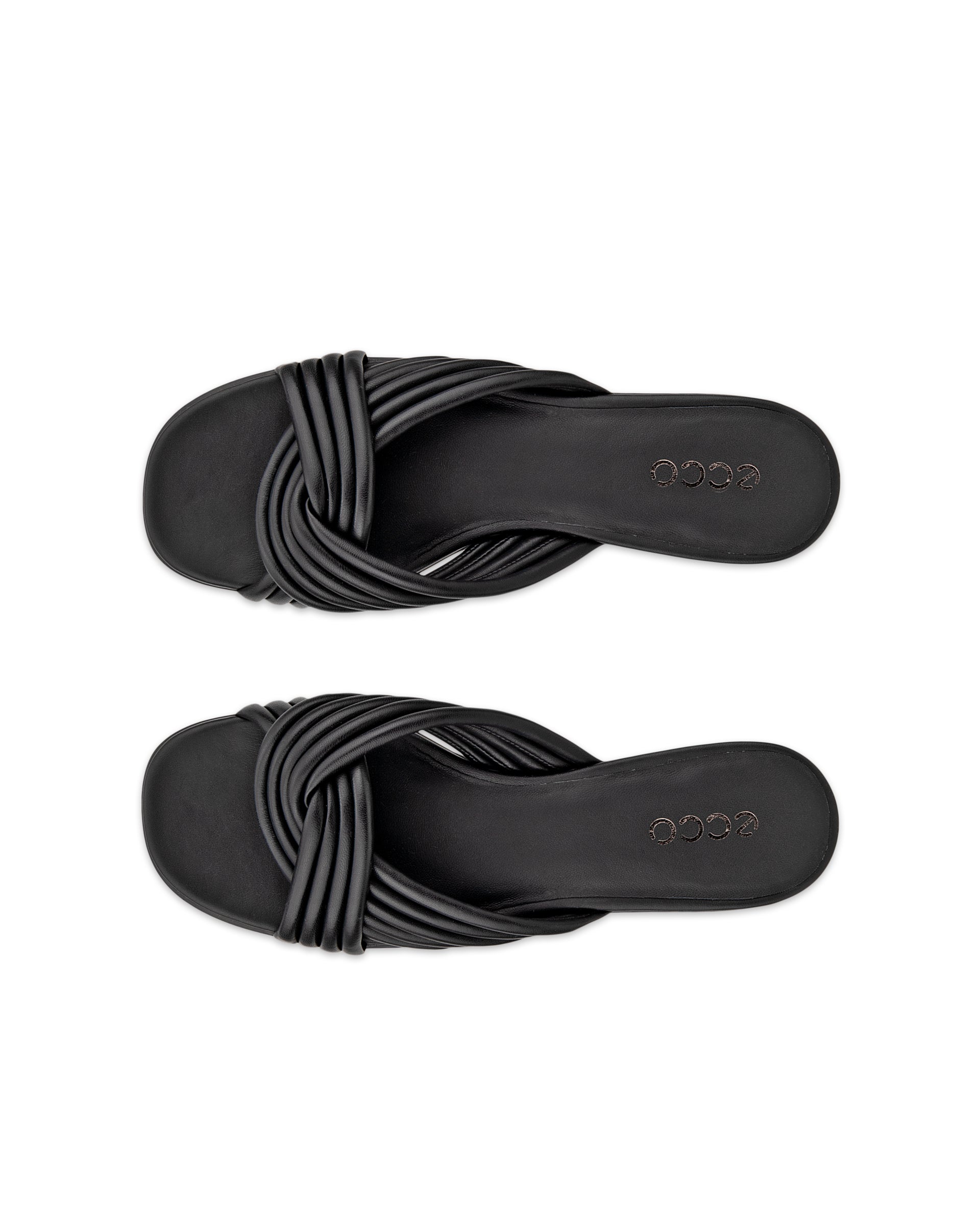 Dámske kožené sandále na podpätku  ECCO® Sculpted Alba 25 - Čierna - Top left pair