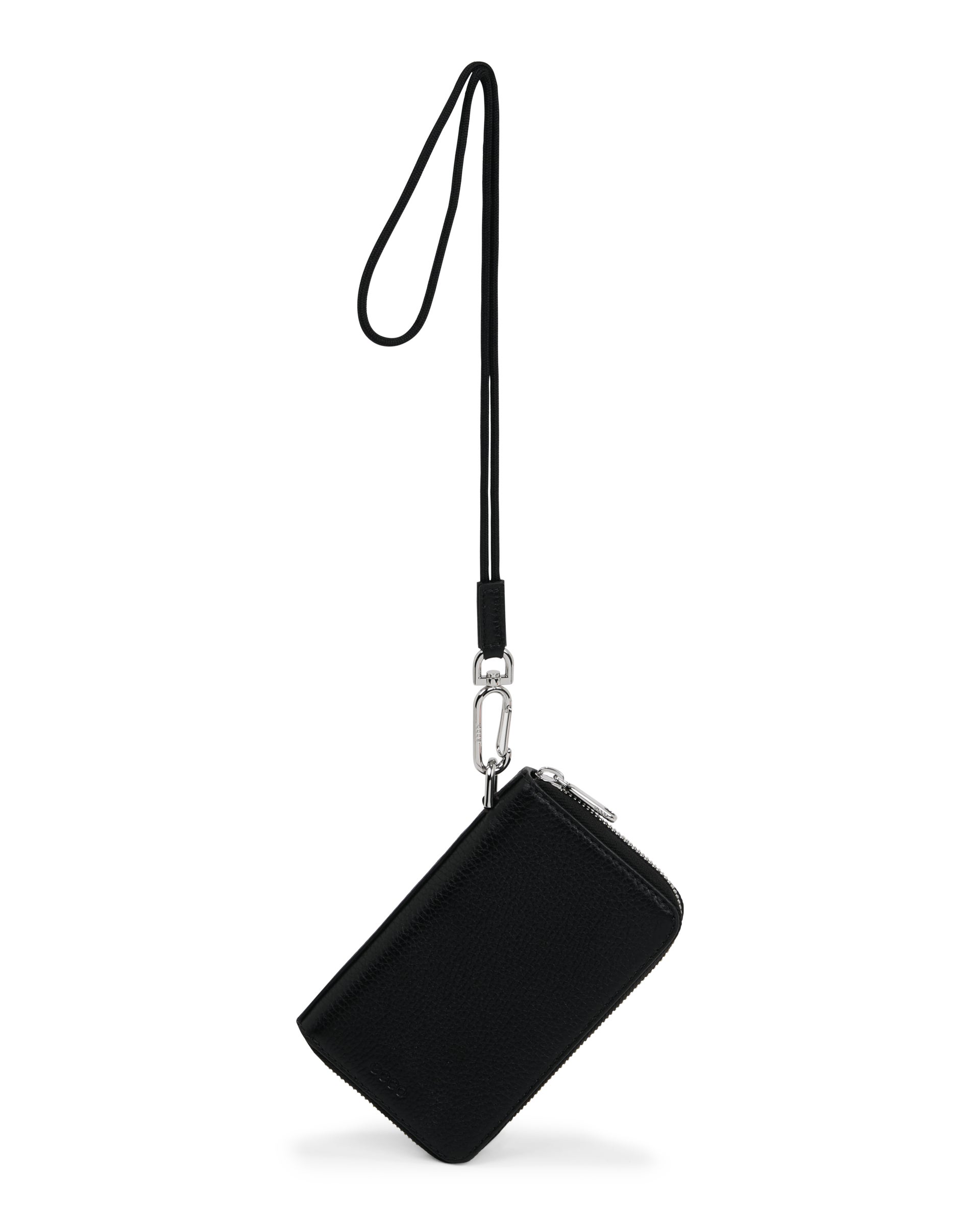 ECCO® Zip Around Pebbled pochette portefeuille en cuir - Noir - Main