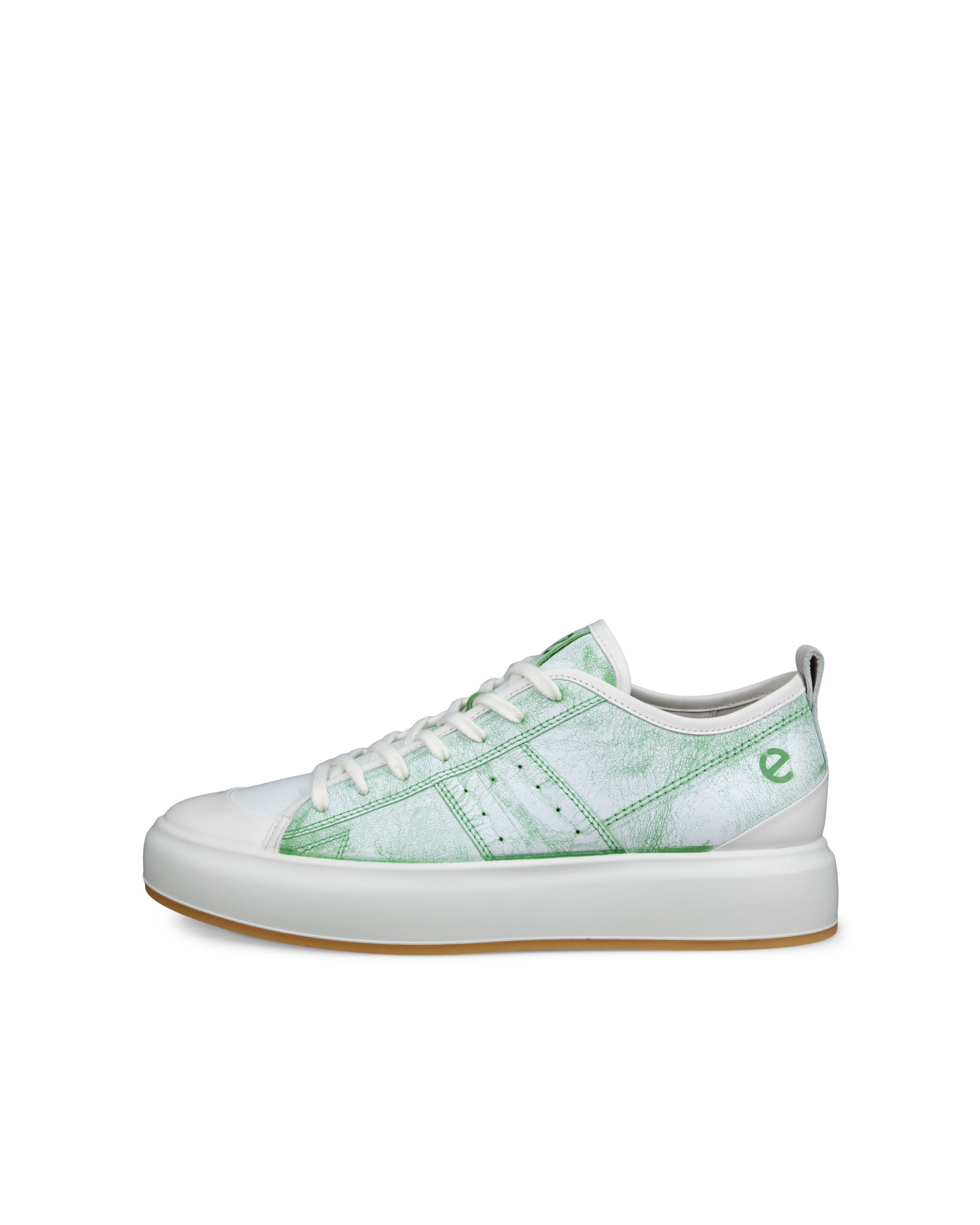 ECCO® Street Ace Heren leren sneaker - Groen - Outside
