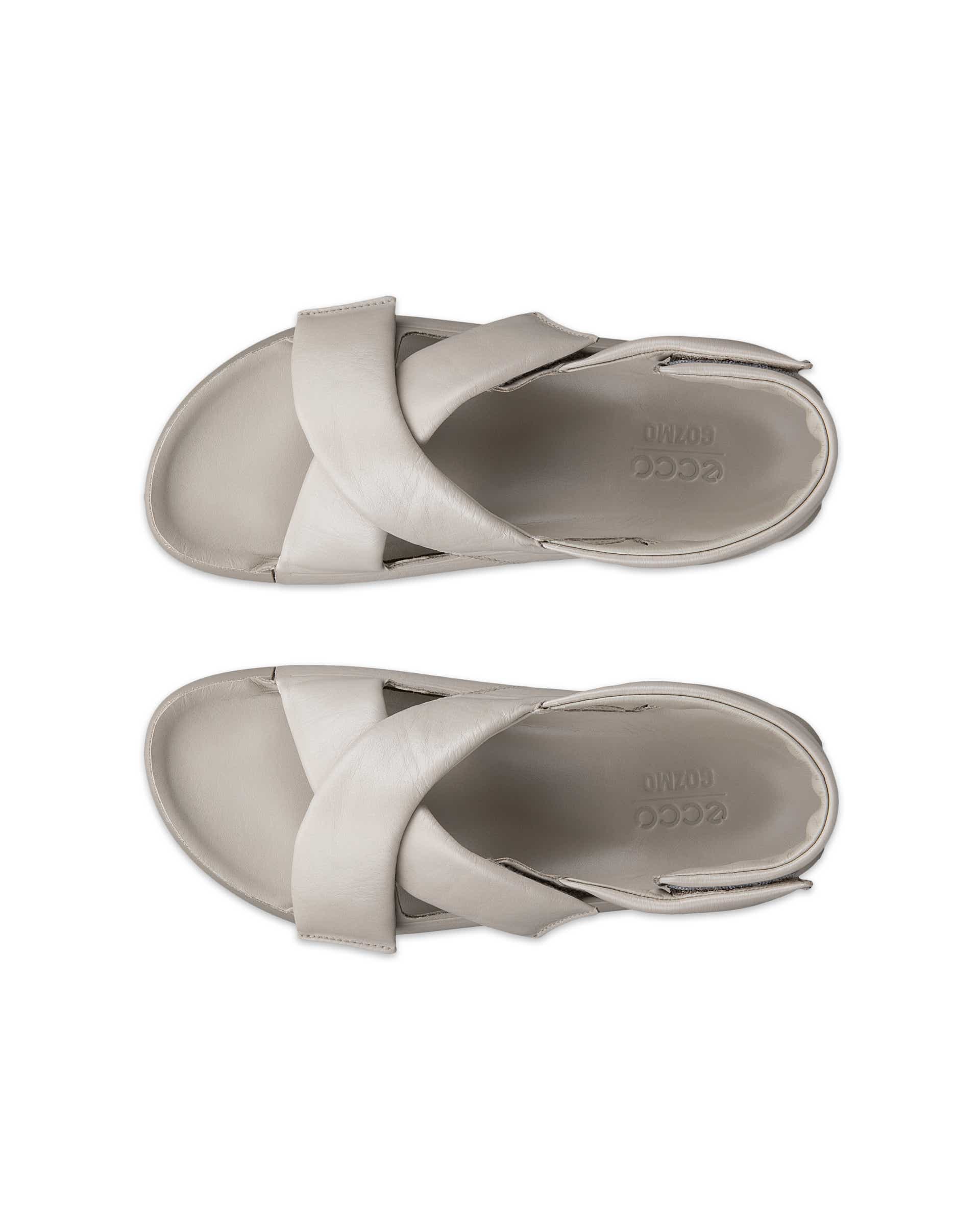 ECCO Cozmo PF ウィメンズ レザーサンダル - ベージュ - Top left pair
