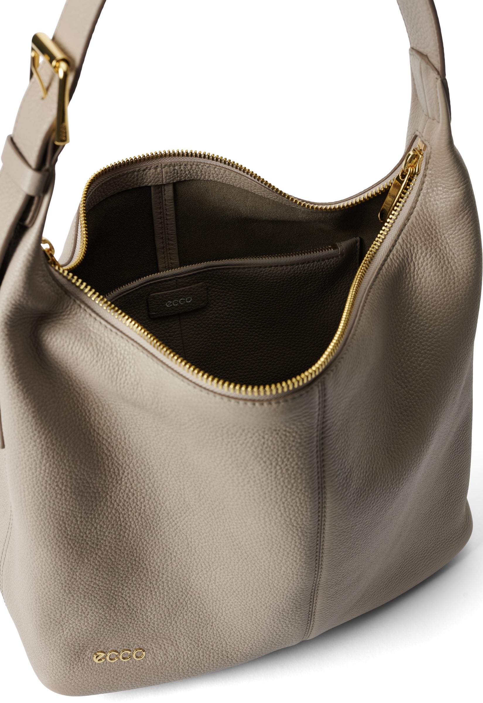 Usnjena malhasta torba ECCO® Hobo - Bež - Inside
