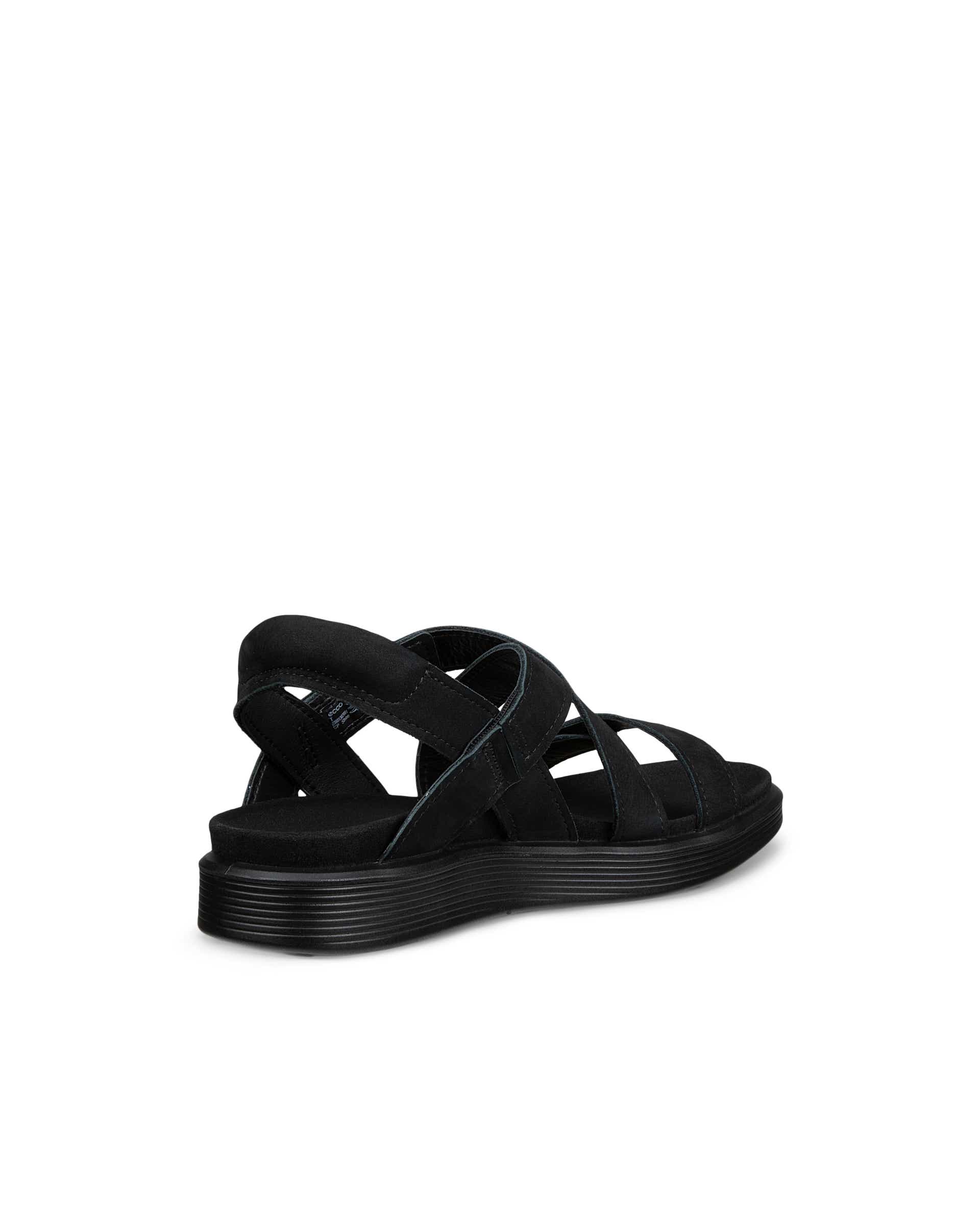 ECCO® SOFT SANDAL sandaler i nubuck med to remme til damer - Sort - Back