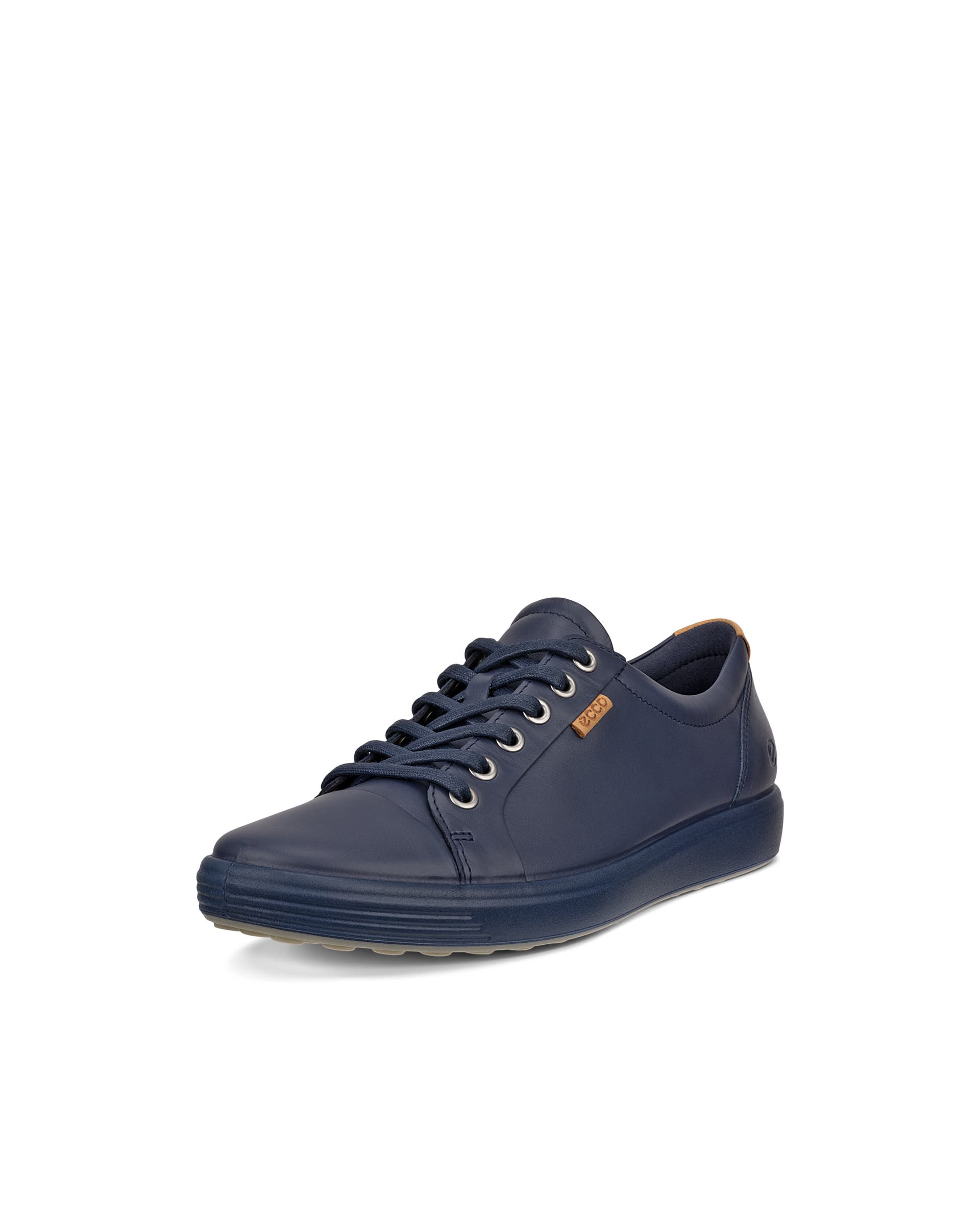 ECCO® Soft 7 Dames leren sneaker - Blauw - Main