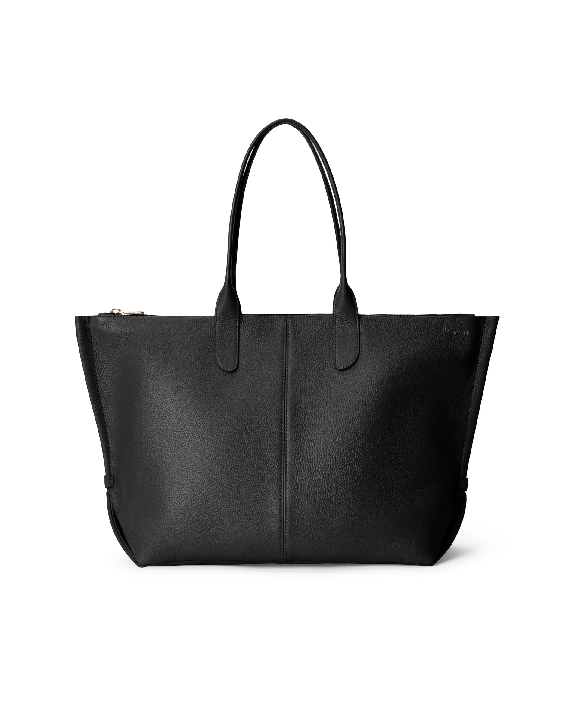 Women's ECCO® TOTE GO LIGHT Leather Tote Bag - Black - Main