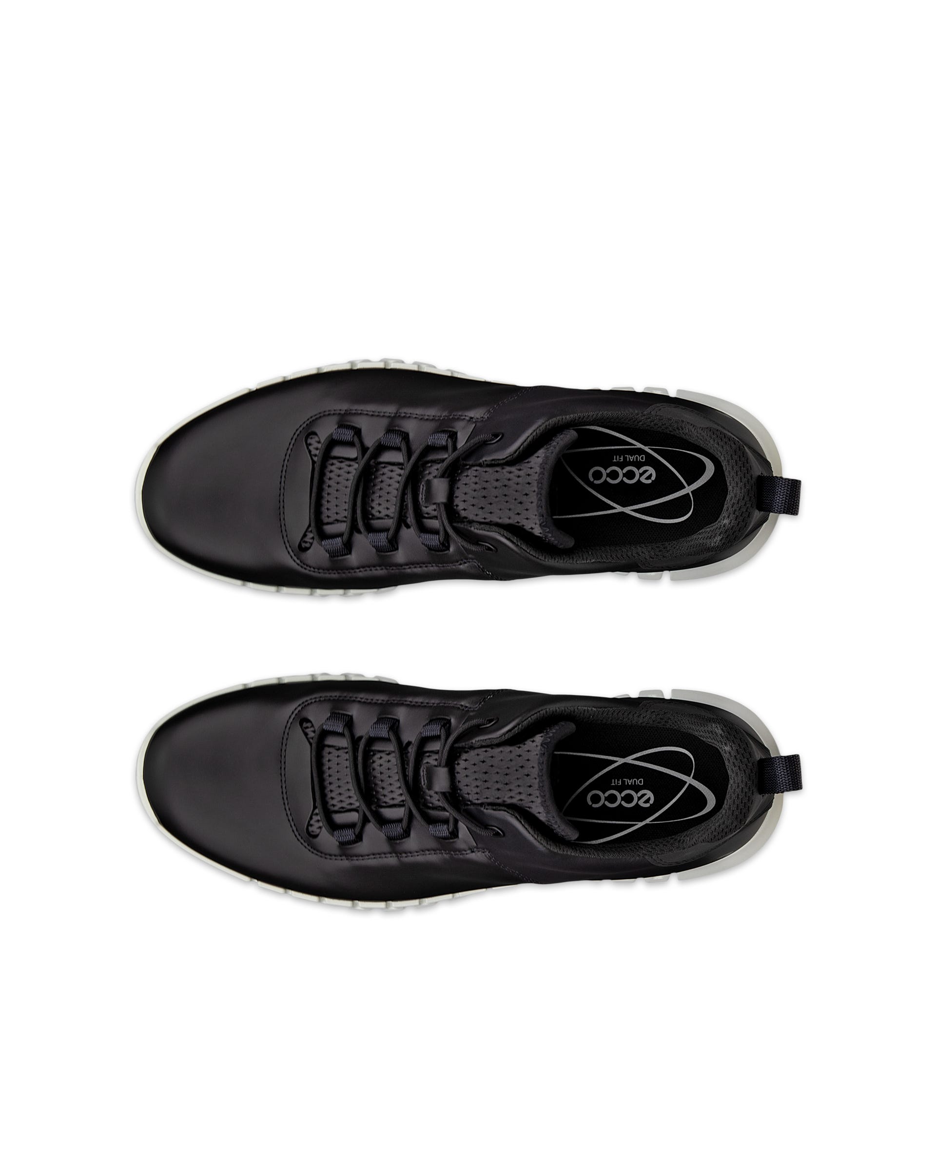 Men's ECCO® Gruuv Leather Trainer - Black - Top left pair