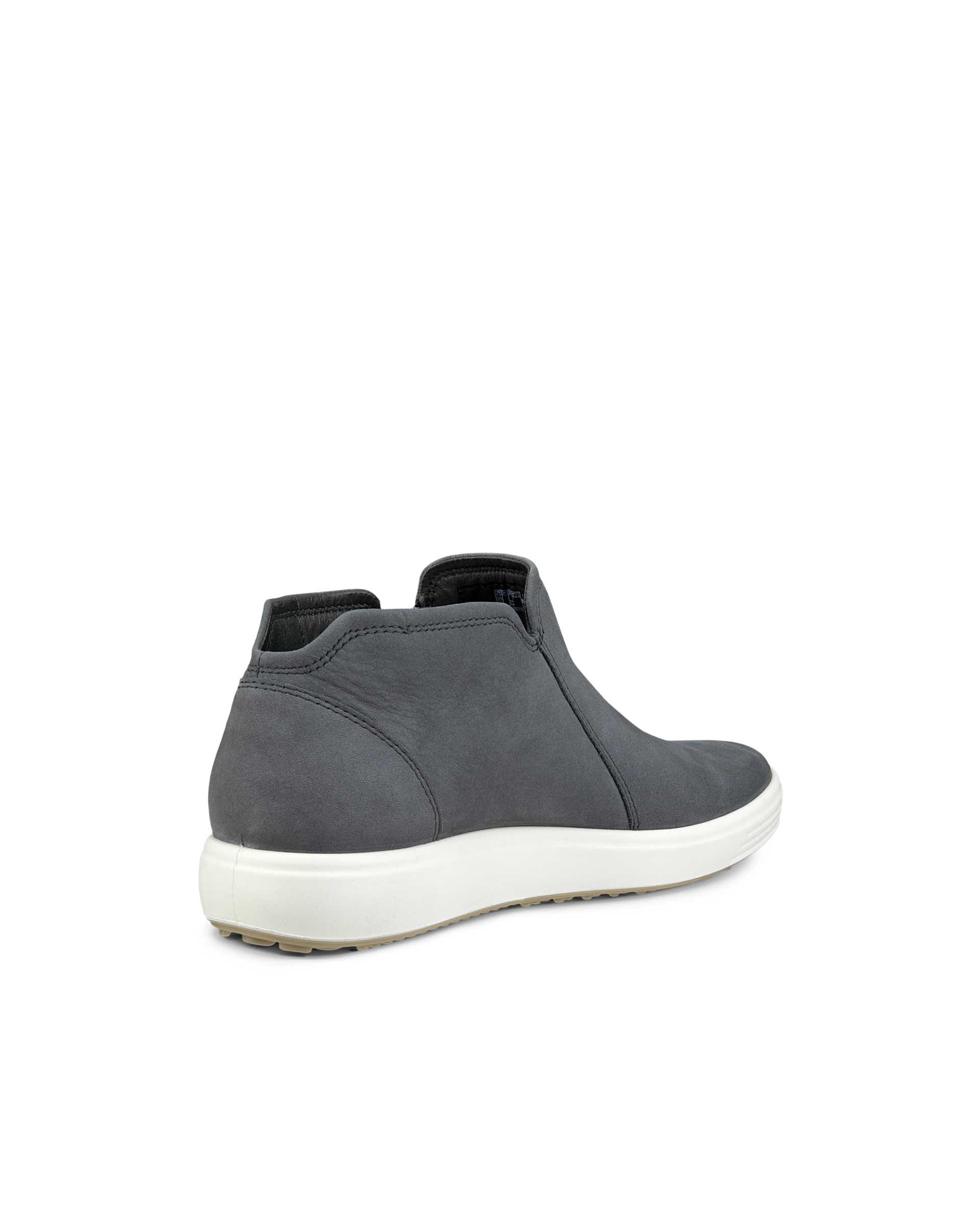 ECCO® Soft 7 Damen Halbhoher Stiefel aus Nubukleder - Grau - Back