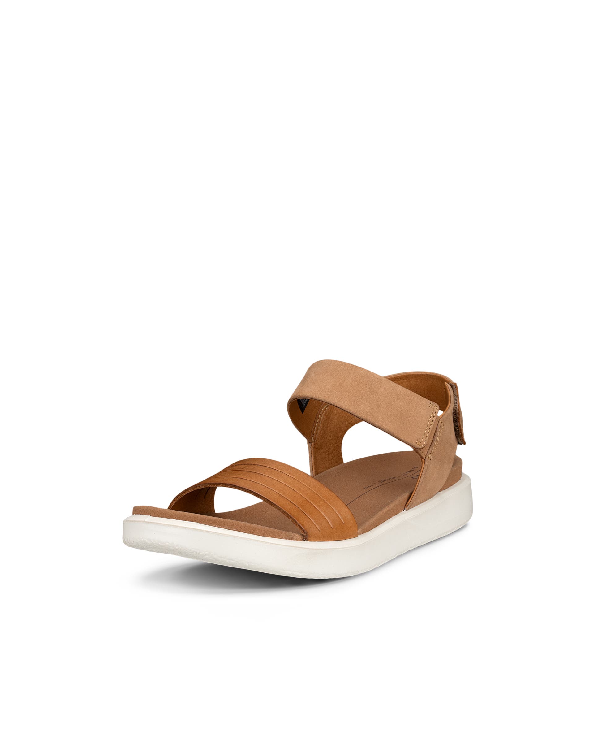 Women's ECCO® Flowt Suede Flat Sandal - Brown - Main
