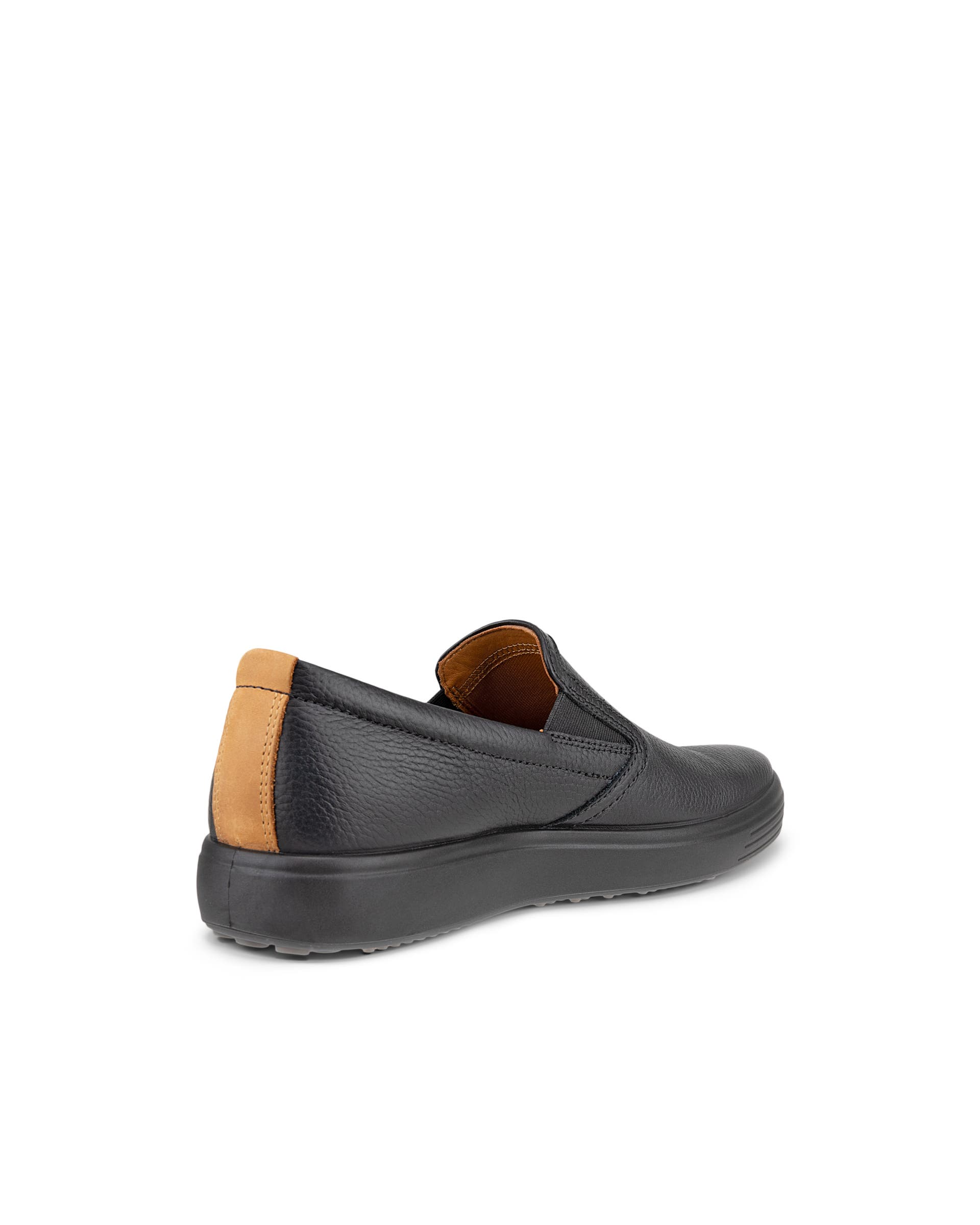 Men's ECCO® Soft 7 Leather Slip-On - Black - Back