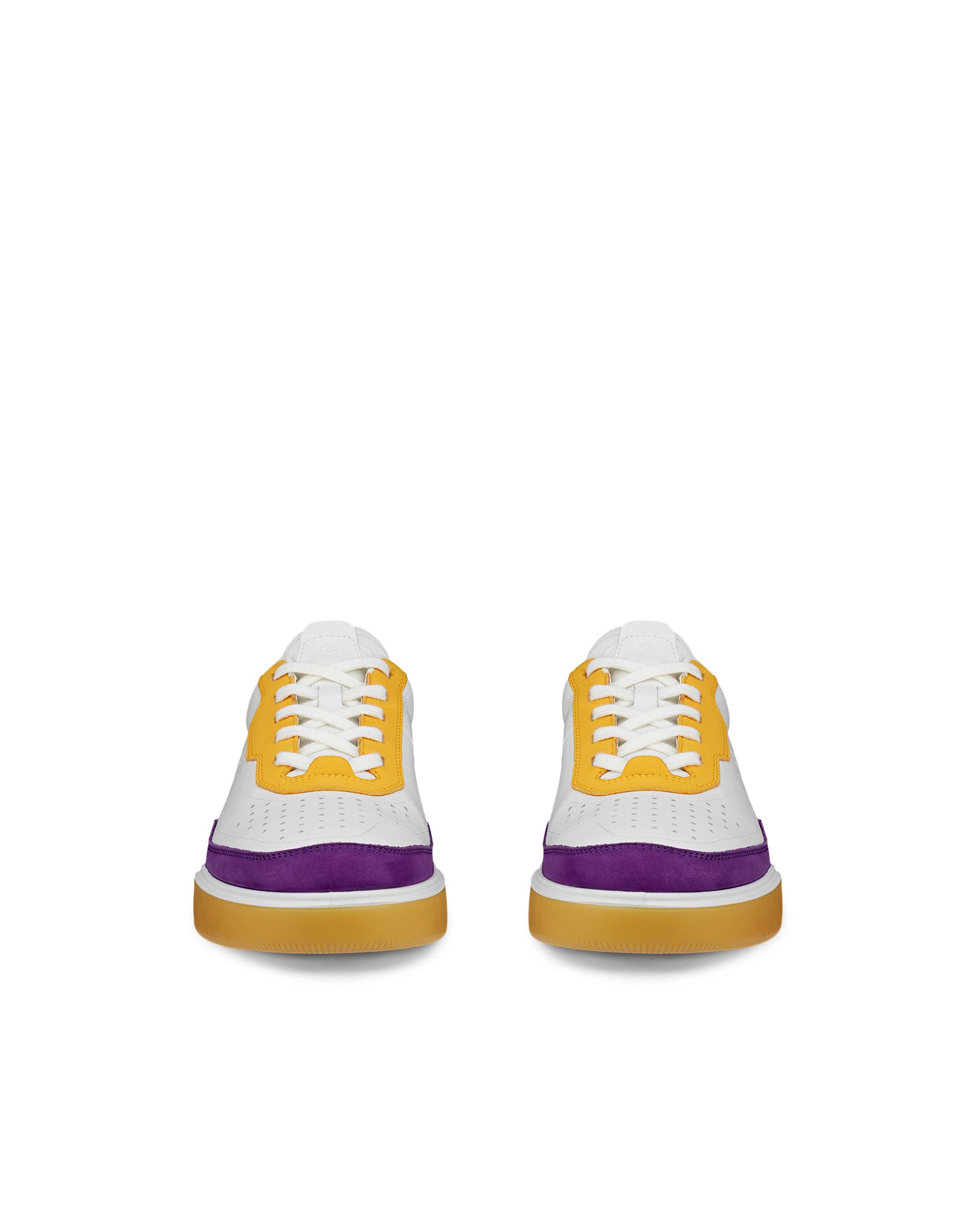 Women's ECCO® Street Court Leather Sneaker - Multicolour - Front pair