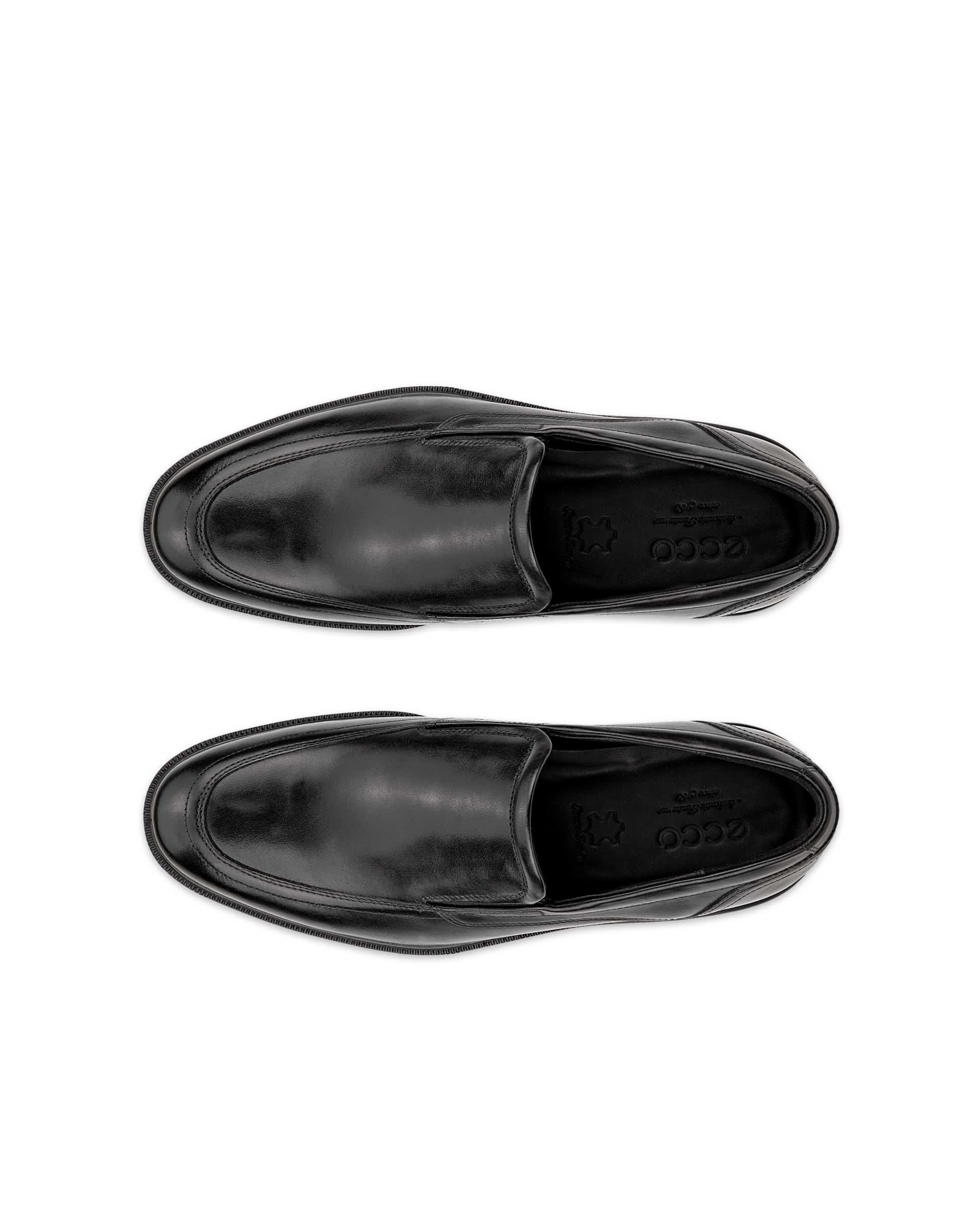 ECCO® Lisbon chaussures habillée sans lacet en cuir pour homme - Noir - Top left pair