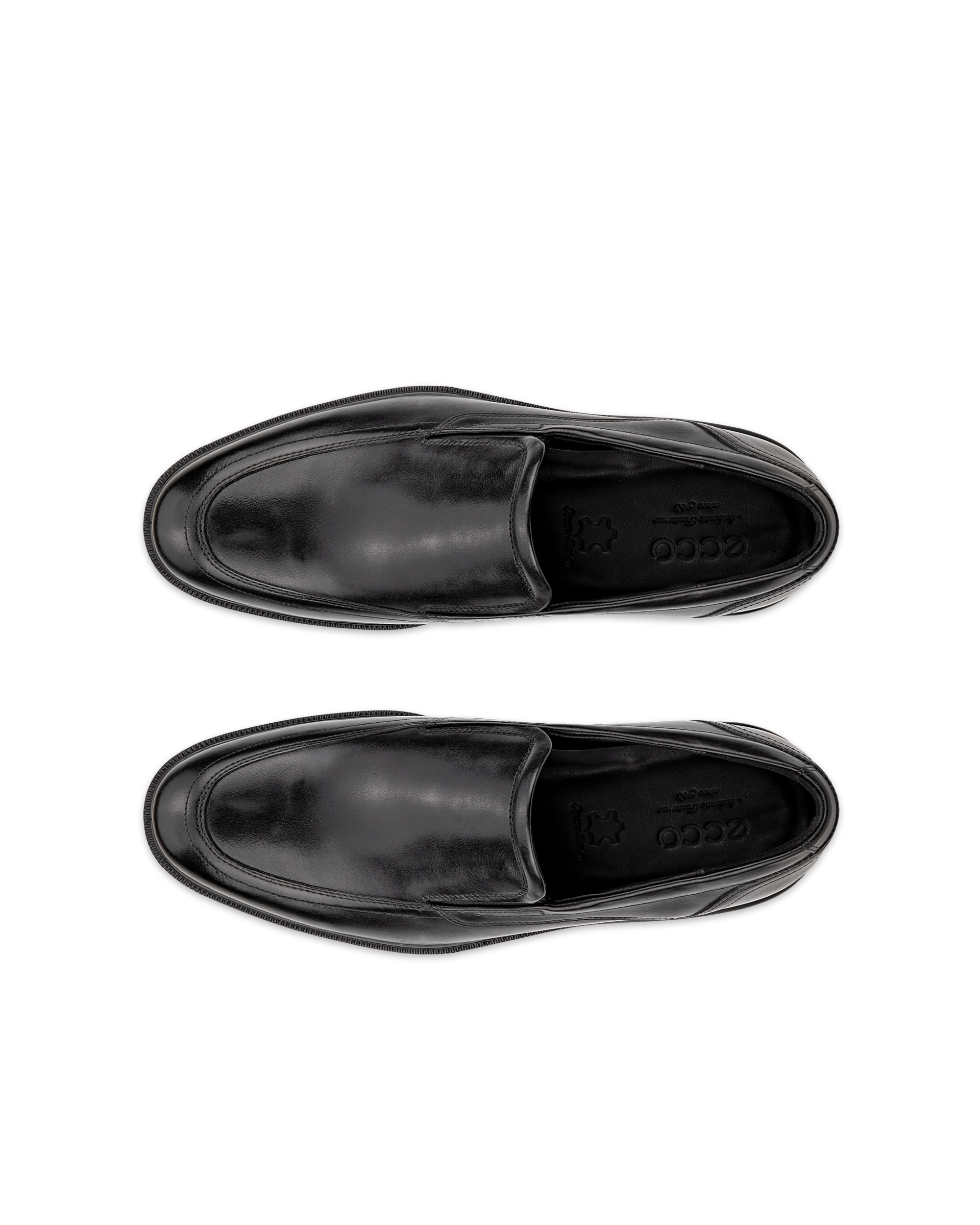 ECCO® Lisbon chaussures habillée sans lacet en cuir pour homme - Noir - Top left pair