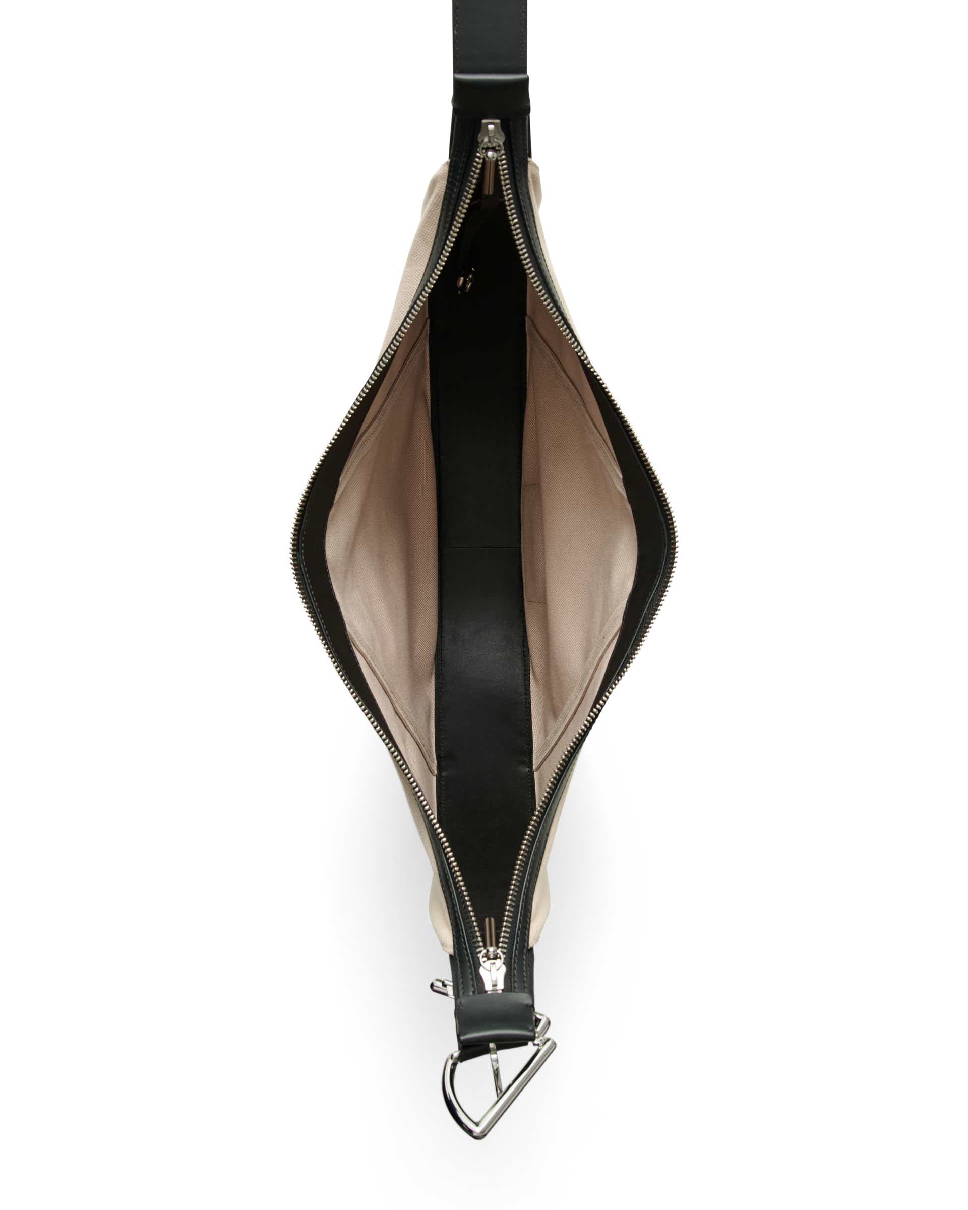 ECCO® Fortune Large Canvas Leather Crossbody Bag - Beige - Birdeye