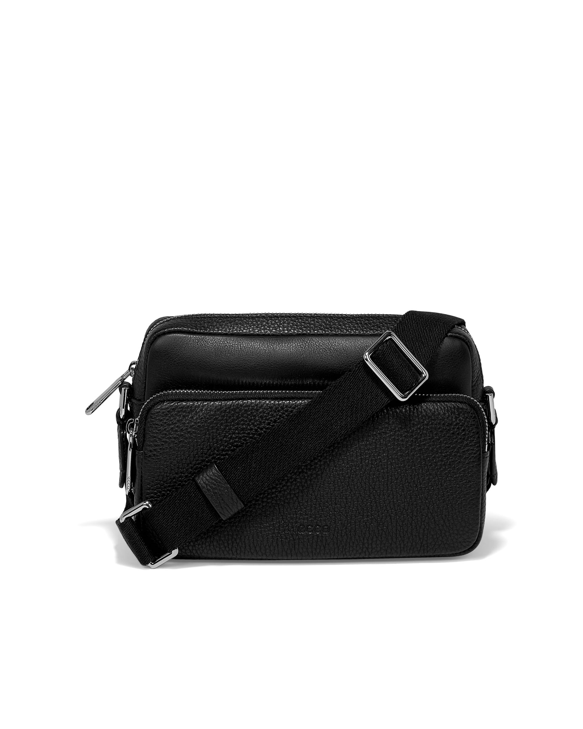 ECCO® Textureblock Leather Camera Bag - Black - Main