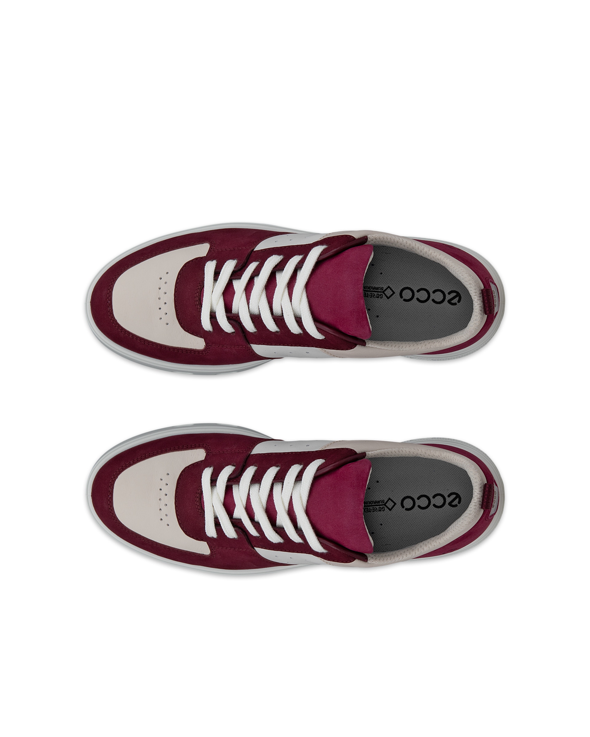 ECCO® STREET 720 dames leren sneaker met Gore-Tex - Rood - Top left pair