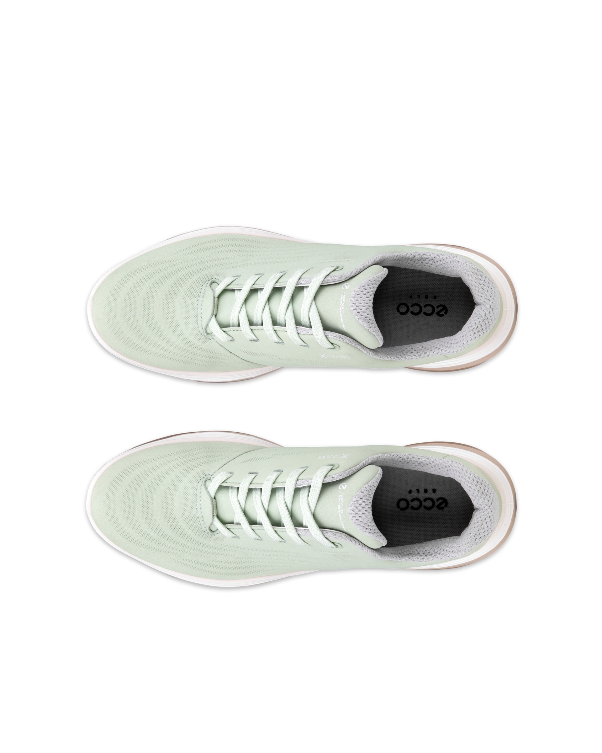 Women's ECCO® Golf LT1 Leather Waterproof Golf Shoe - Green - Top left pair