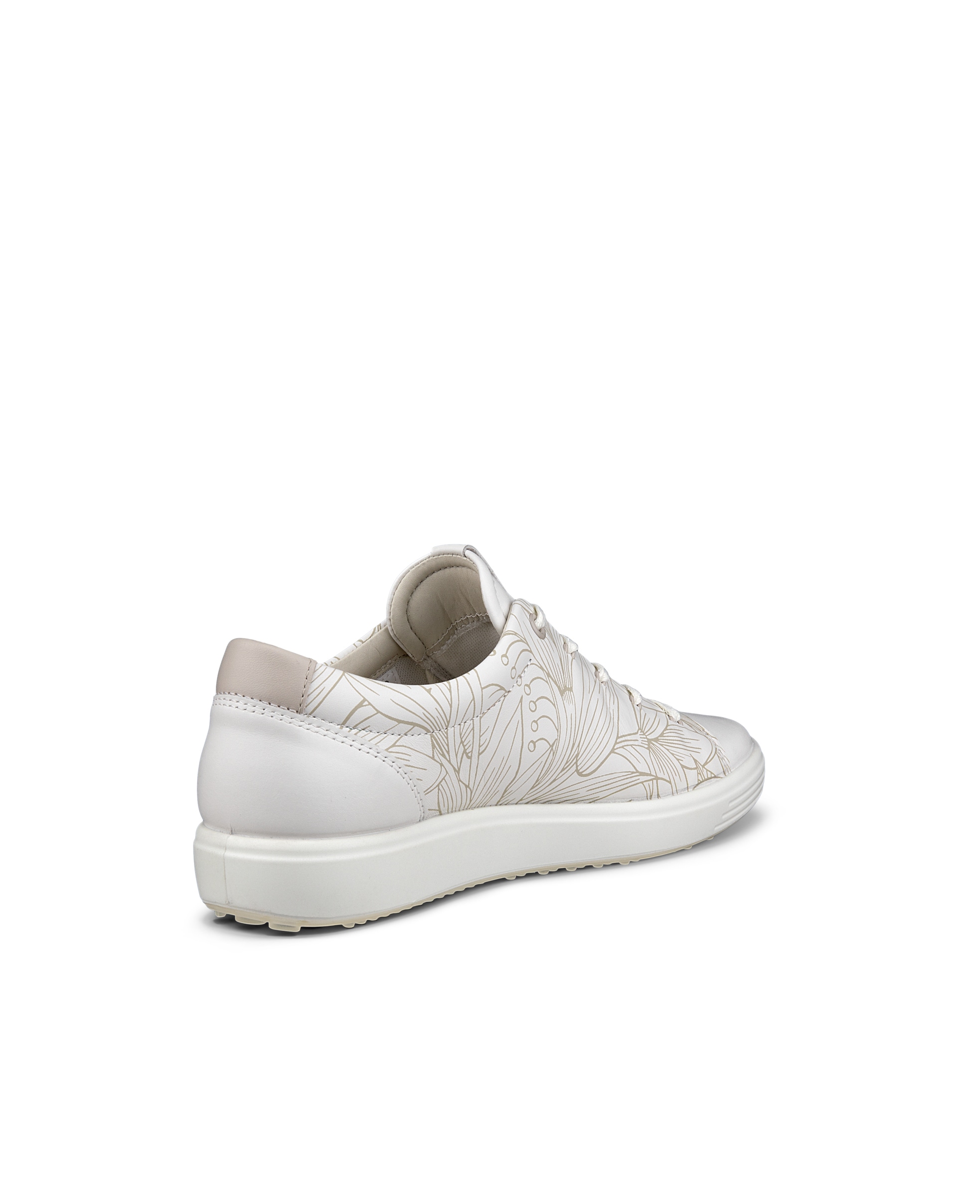 tdfエクリュ36 Women's ECCO® Soft 7 Leather Floral Shoe | White tdf