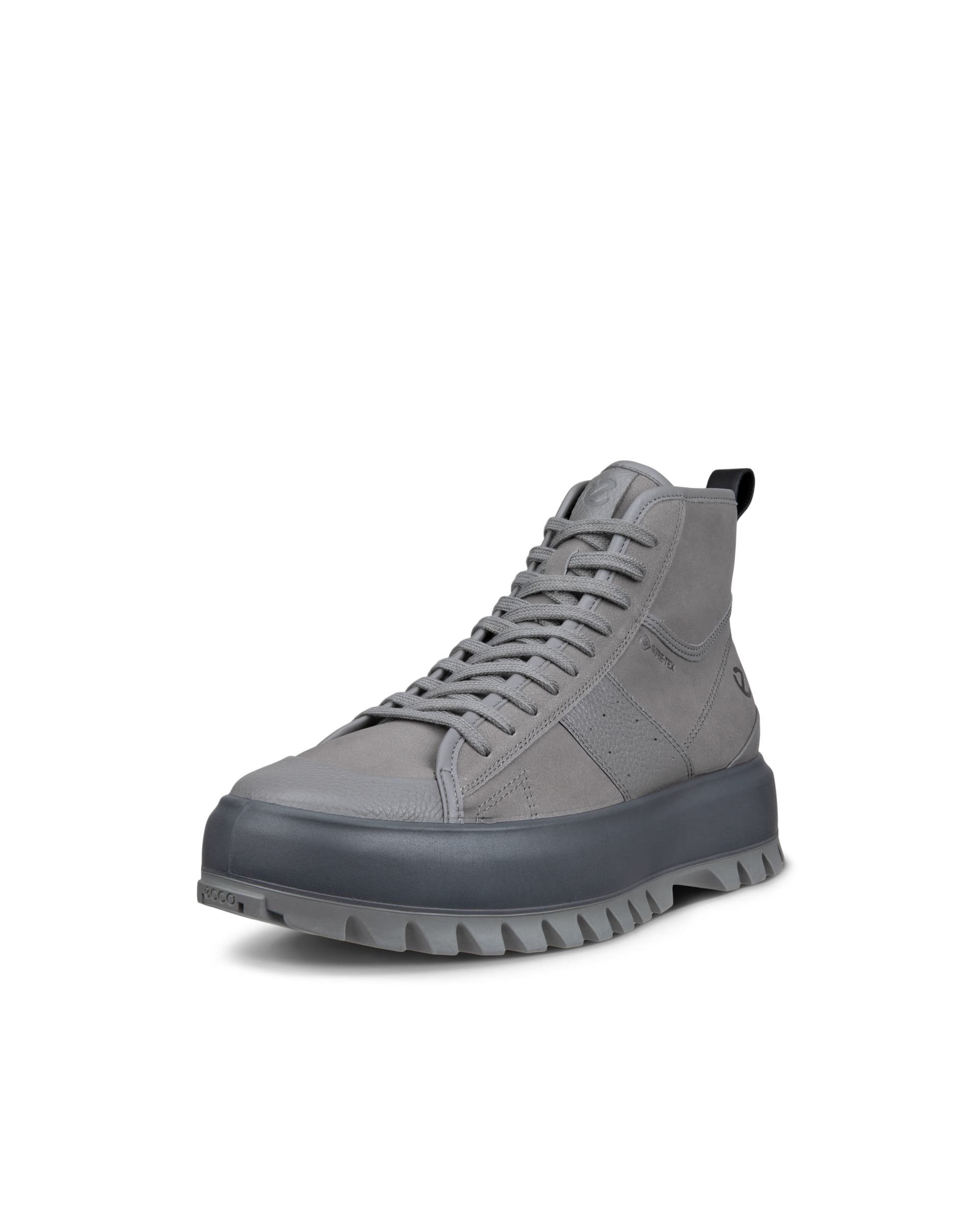Men's ECCO® Street Ace Rugged Nubuck Gore-Tex High-Top Sneaker - Grey - Main