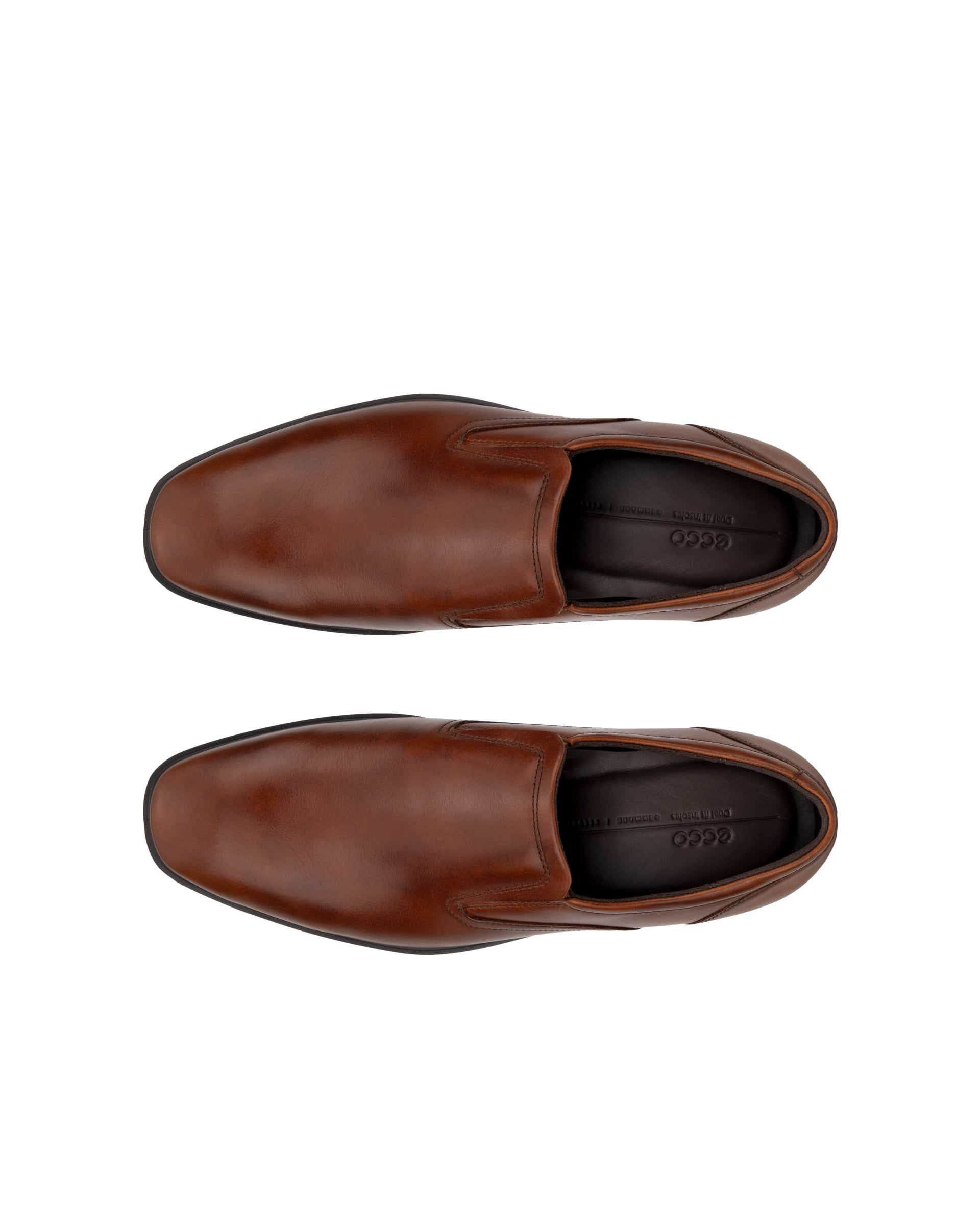 ECCO® Metropole Milan chaussures sans lacet en cuir pour homme - Brun - Top left pair