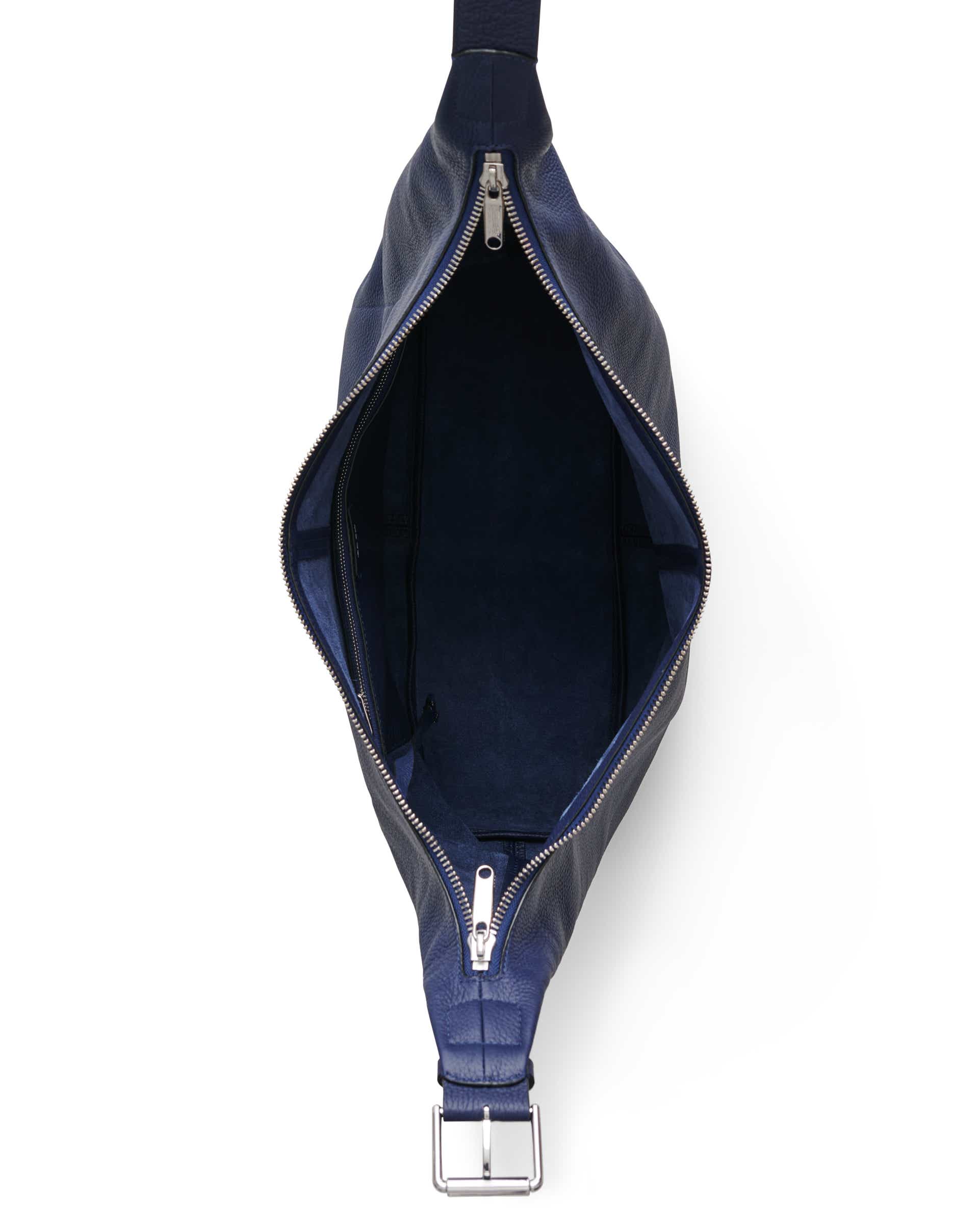 ECCO® Soft Pebbled Leather Large Hobo Bag - Blue - Birdeye