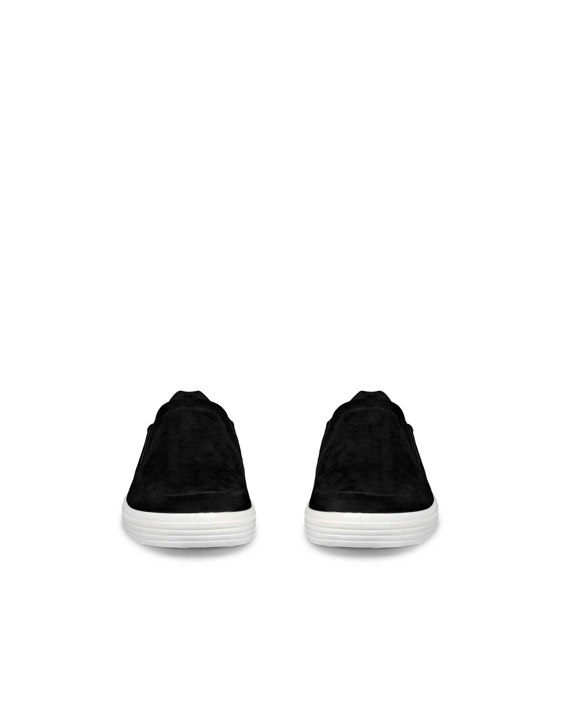 ECCO® CLASSIC SNEAKER chaussures sans lacet en nubuck pour homme - Noir - Front pair