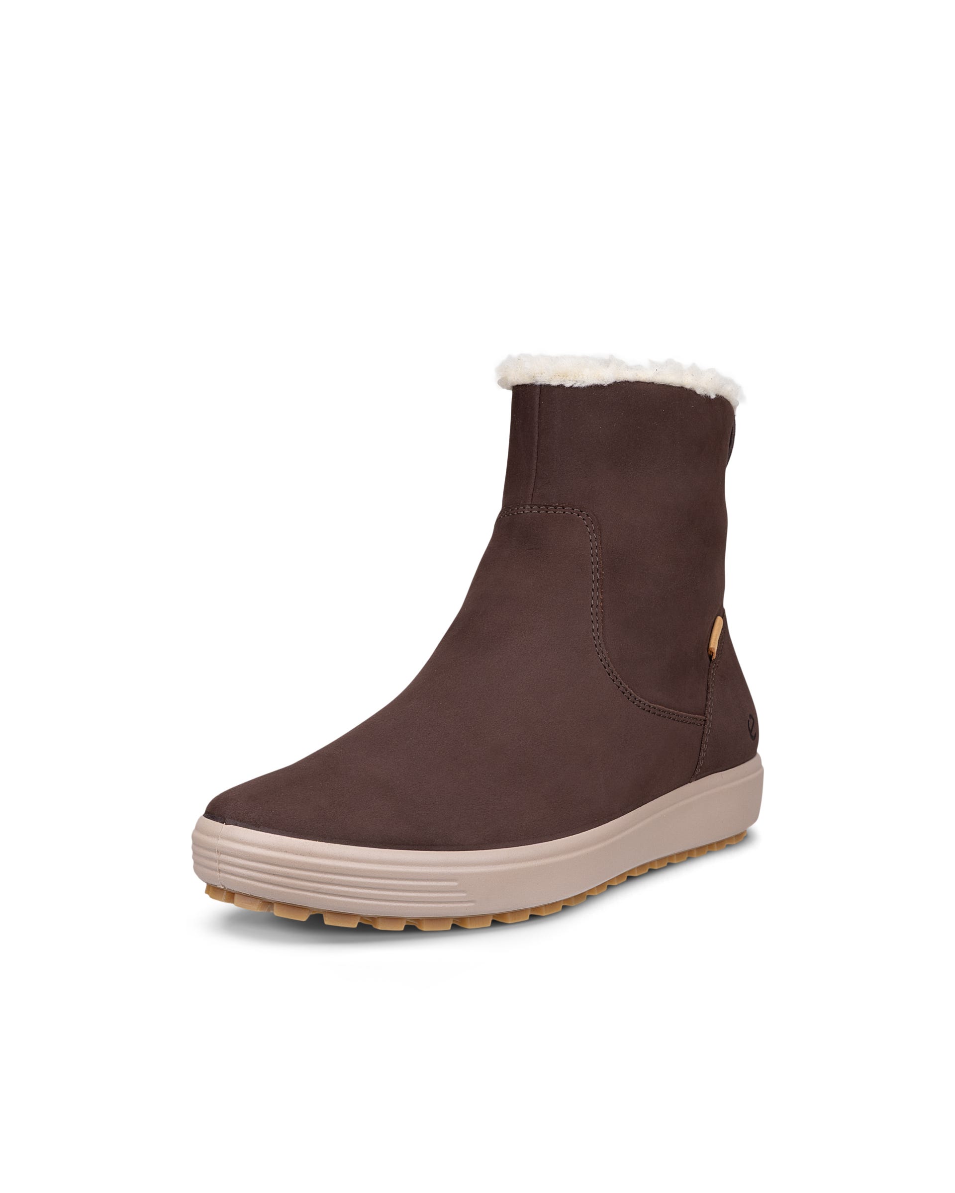 Women's ECCO® SOFT 7 TRED Nubuck Waterproof Mid-Cut Boot - Brown - Outside
