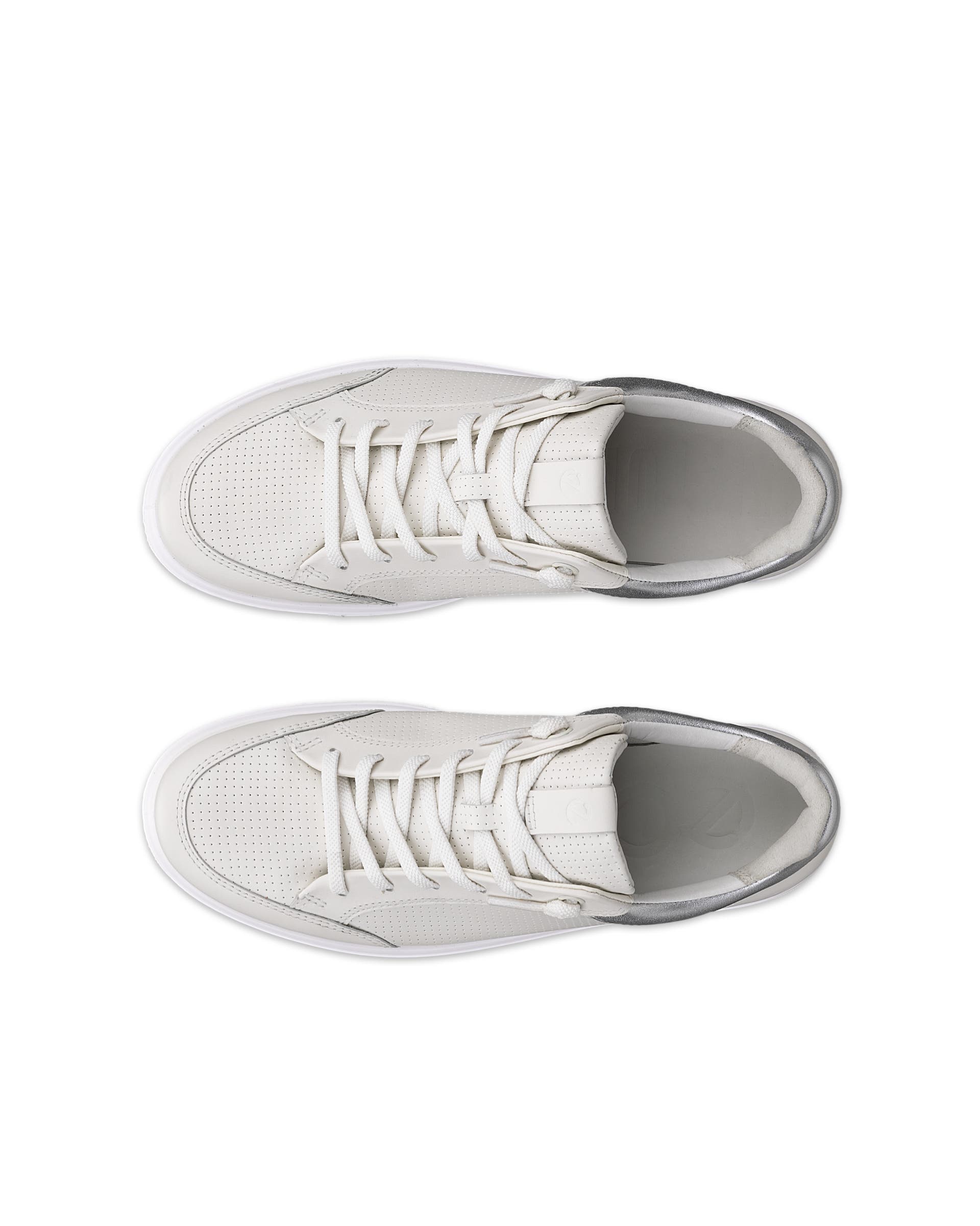 Women's ECCO® Soft 60 Leather Sneaker - White - Top left pair