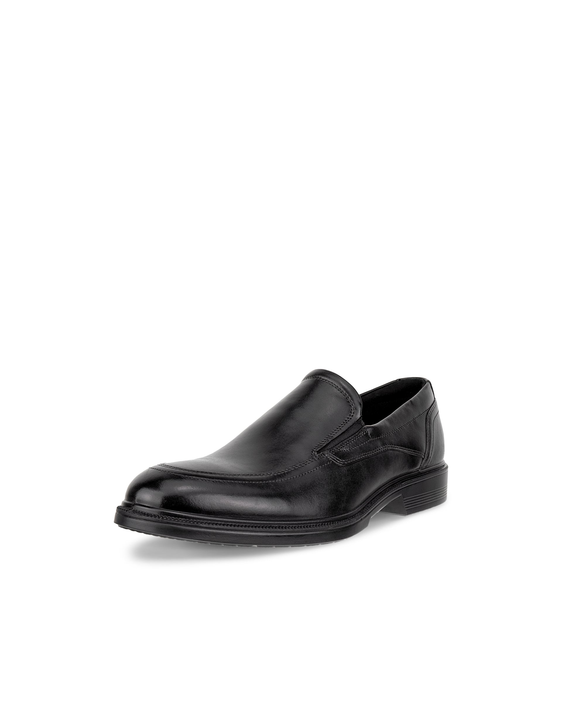 Men's ECCO® Lisbon Leather Slip-On Dress Shoe - Black - Main