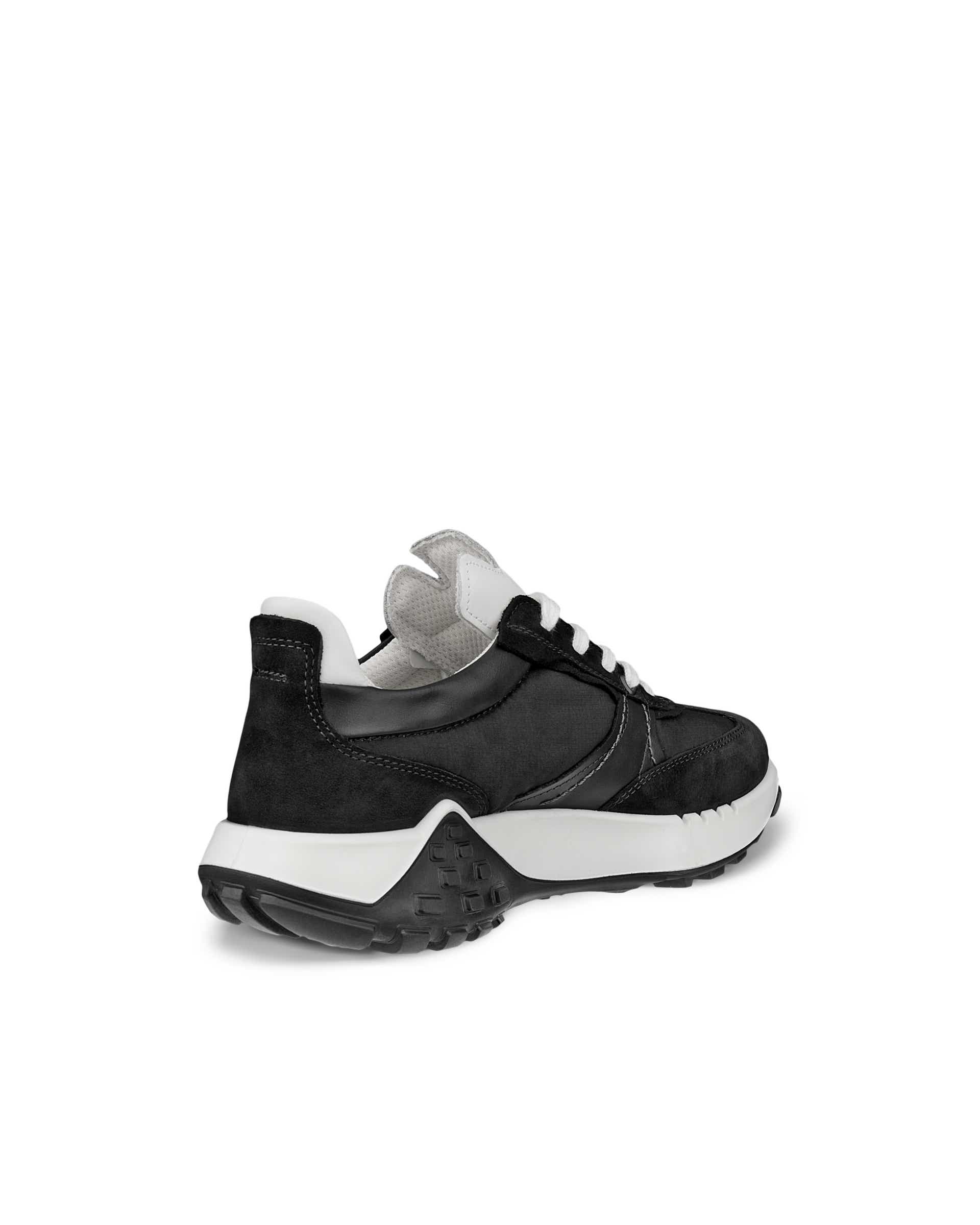 ECCO® Retro Sneaker baskets en cuir pour femme - Noir - Back