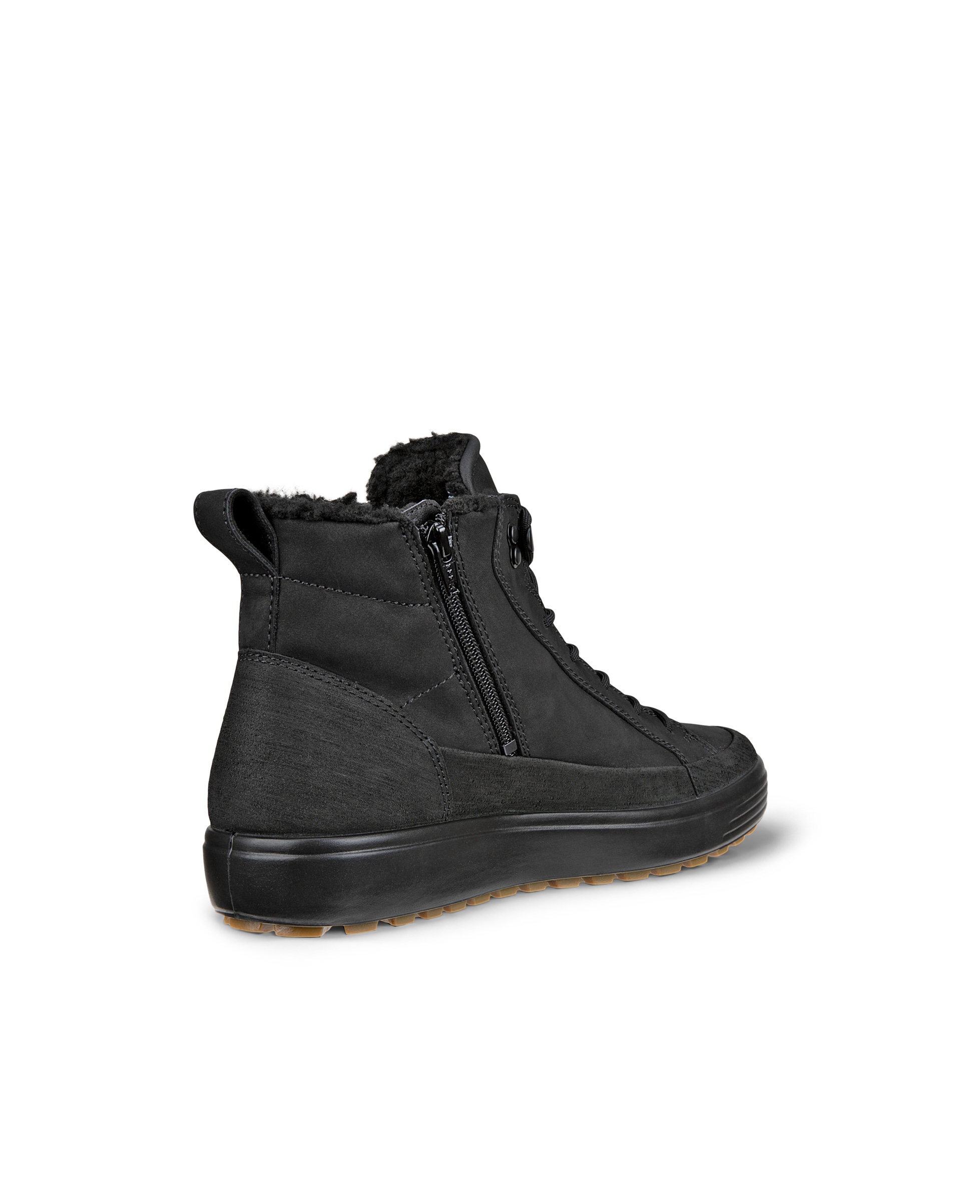 Men's ECCOยฎ Soft 7 Tred Leather Gore-Tex High-Top Boot - Black - Back