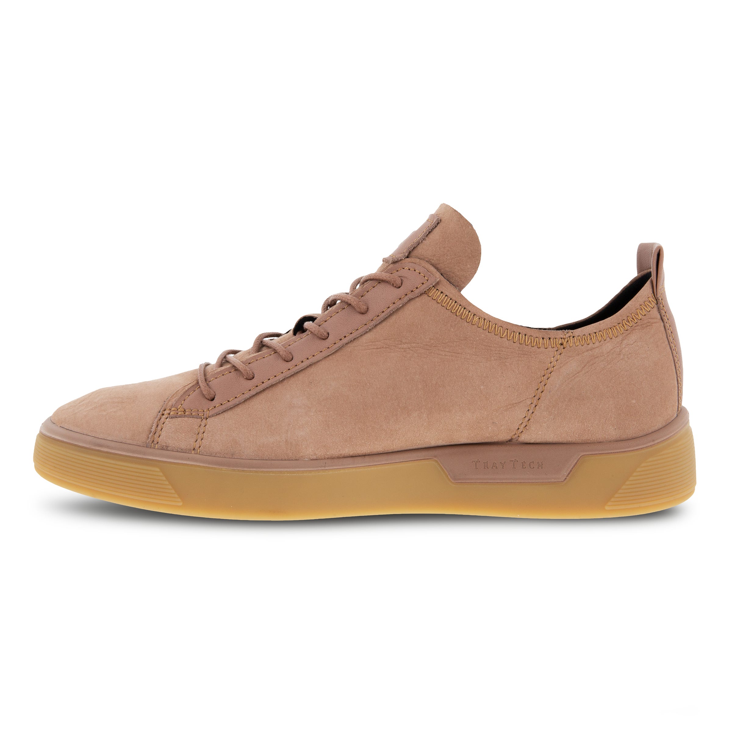 Men's ECCO® Street Tray Nubuck Sneaker - Brown - Inside