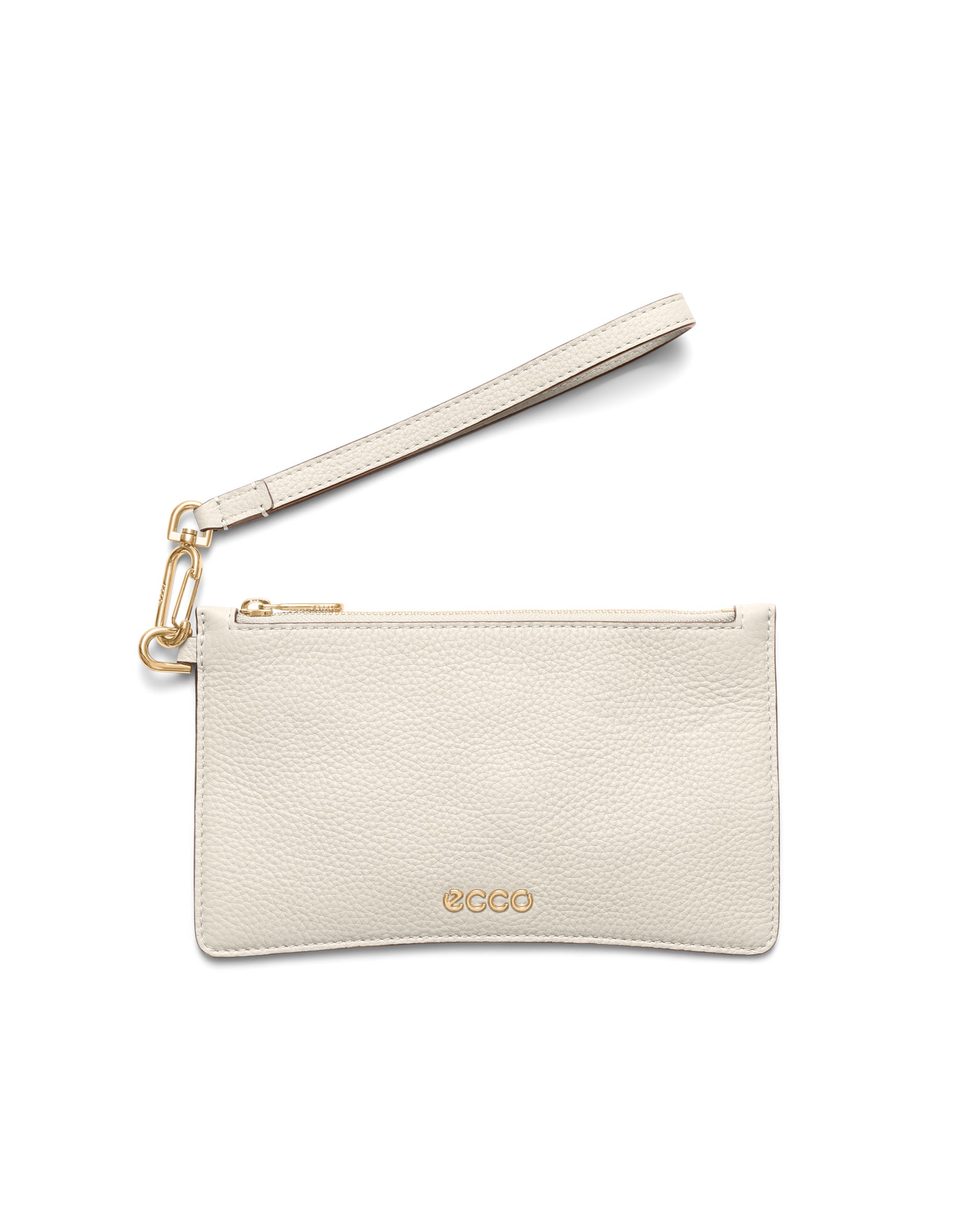 ECCO® Wristlet Soft Pebbled Leather Pouch Bag - Beige - Main