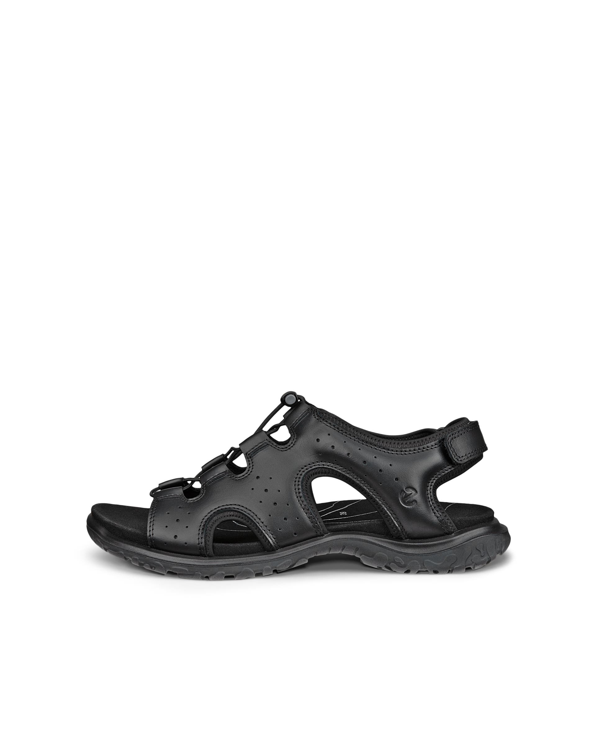Women's ECCO® Offroad Roam Leather Fisherman Sandal - Black - Outside