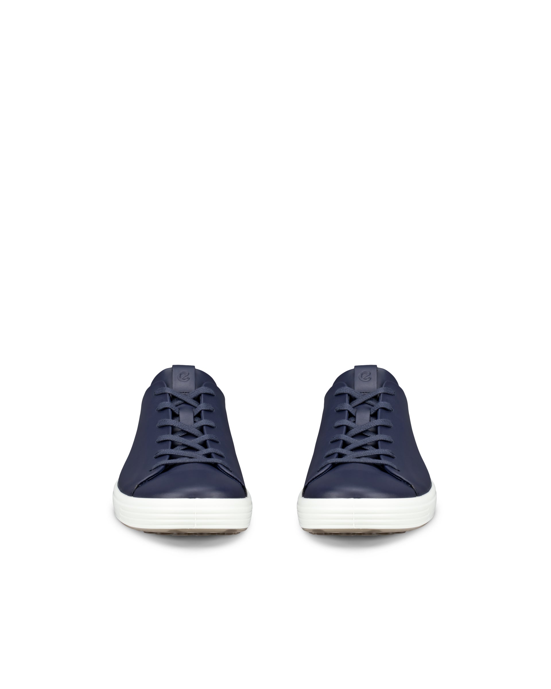 Men's ECCO® Soft 7 Leather Lace-Up Shoe - Blue - Front pair