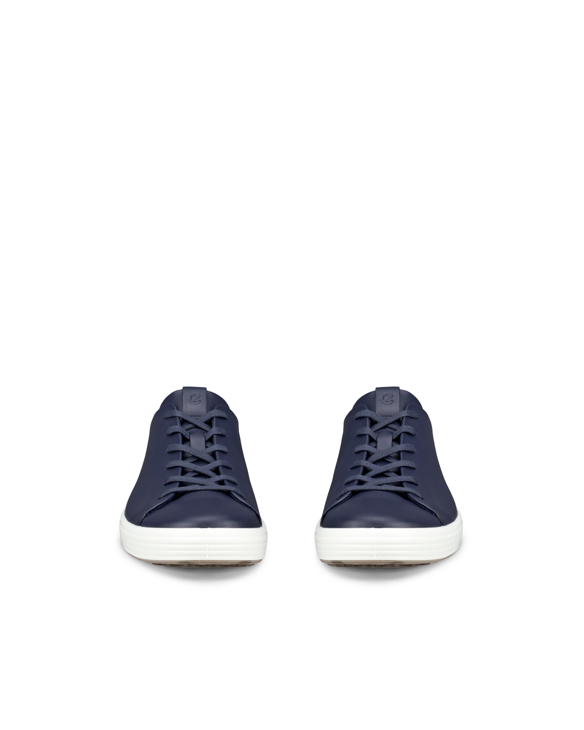 Men's ECCO® Soft 7 Leather Lace-Up Shoe - Blue - Front pair