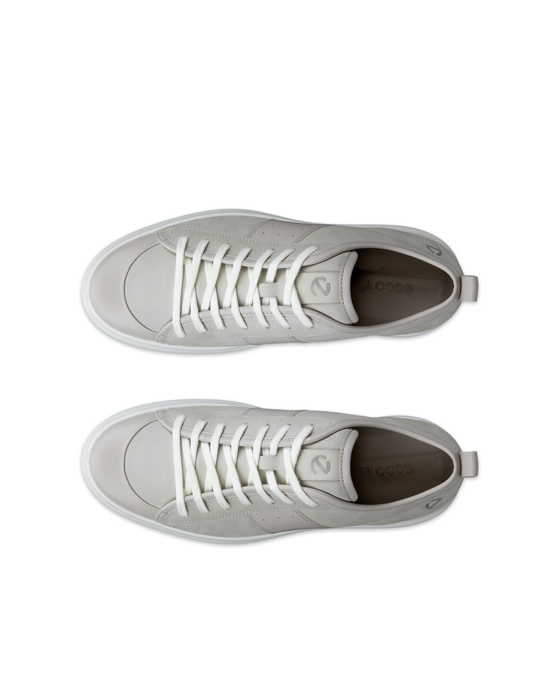 ECCO STREET ACE MENS メンズ レザースニーカー - グレー - Top left pair