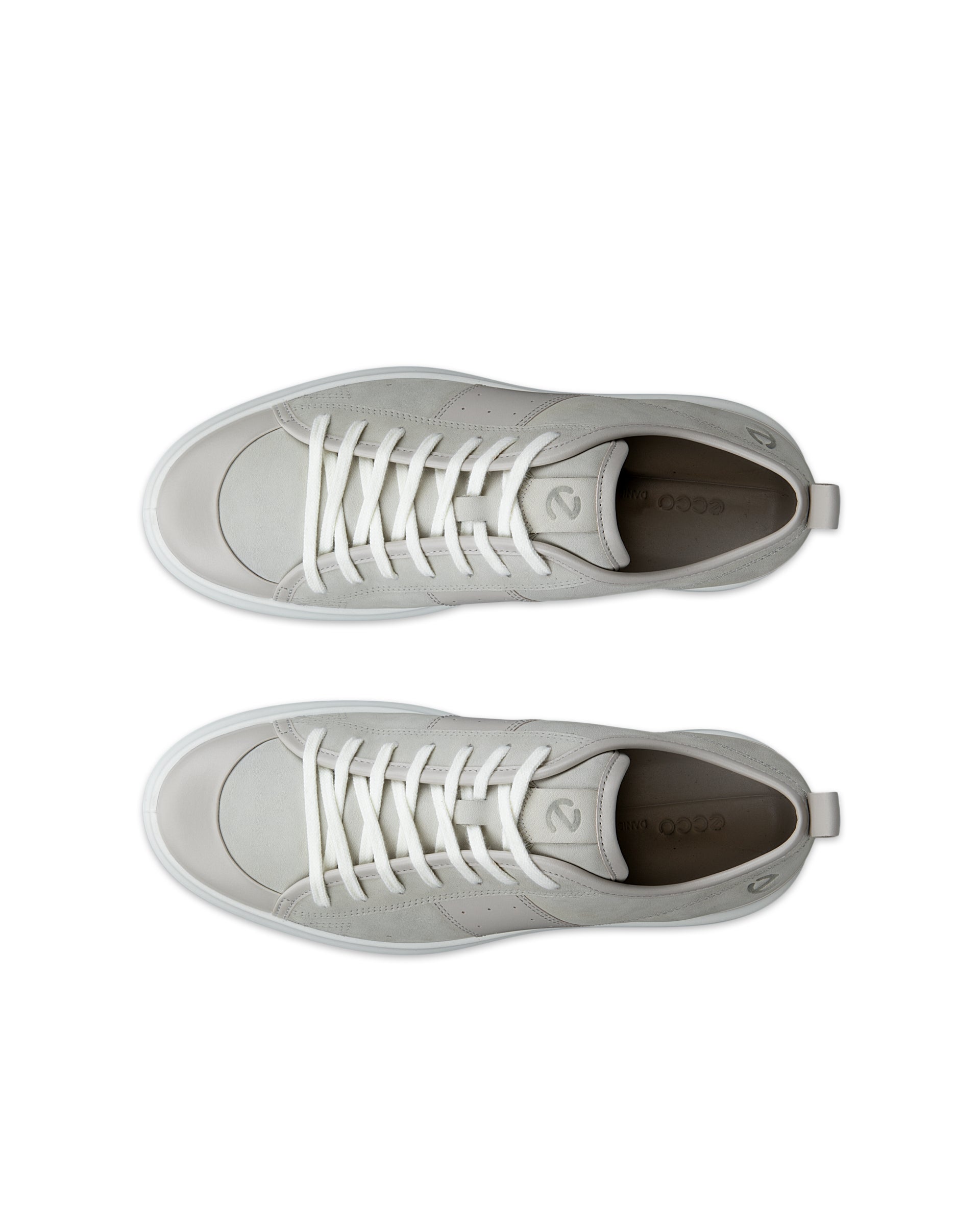 ECCO STREET ACE MENS メンズ レザースニーカー - グレー - Top left pair