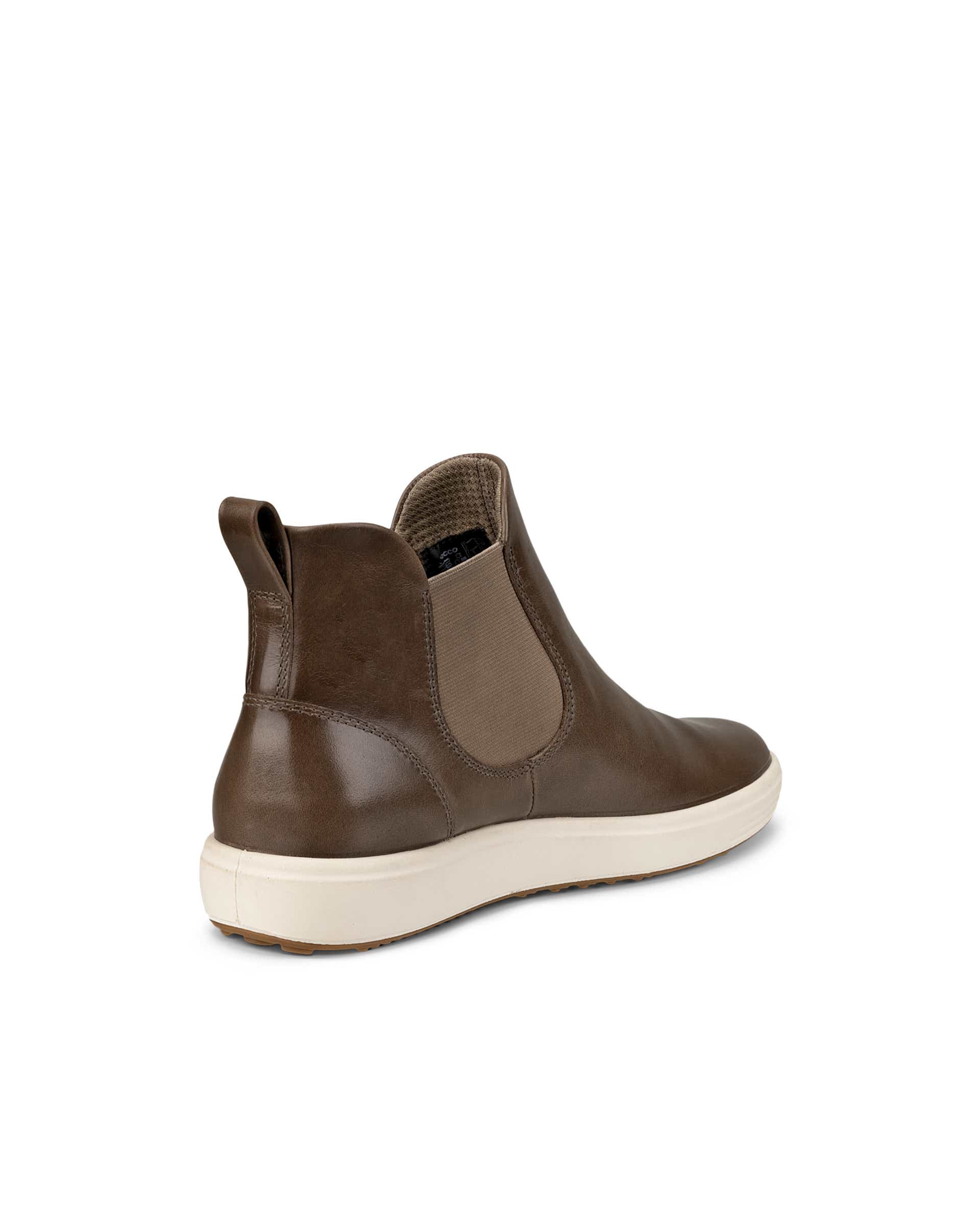 ECCO Soft 7 ウィメンズ レザーチェルシーブーツ - グレー - Back