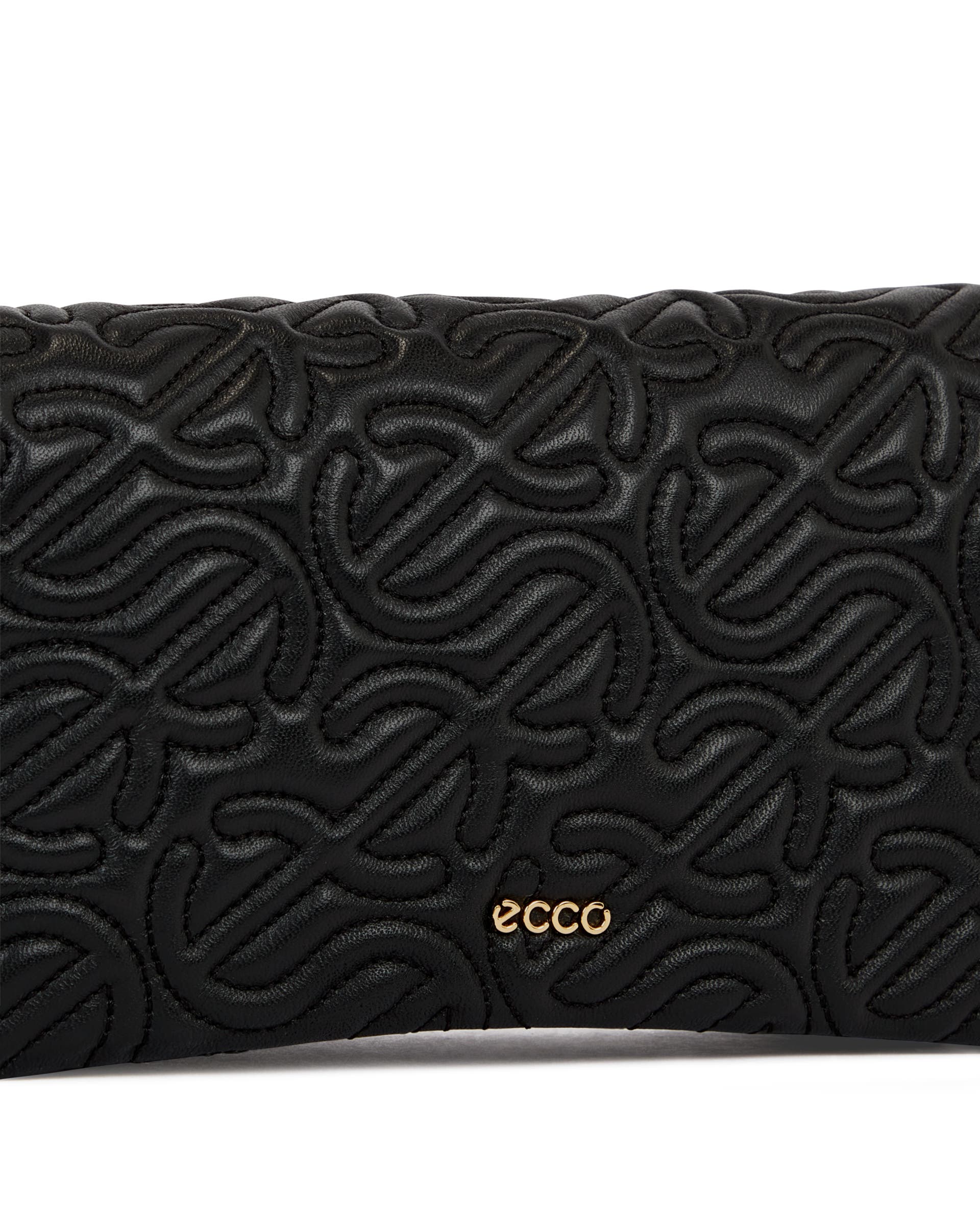 ECCO® Pinch S Quilted Wave Leather Pinch Crossbody Bag - Black - Detail-2