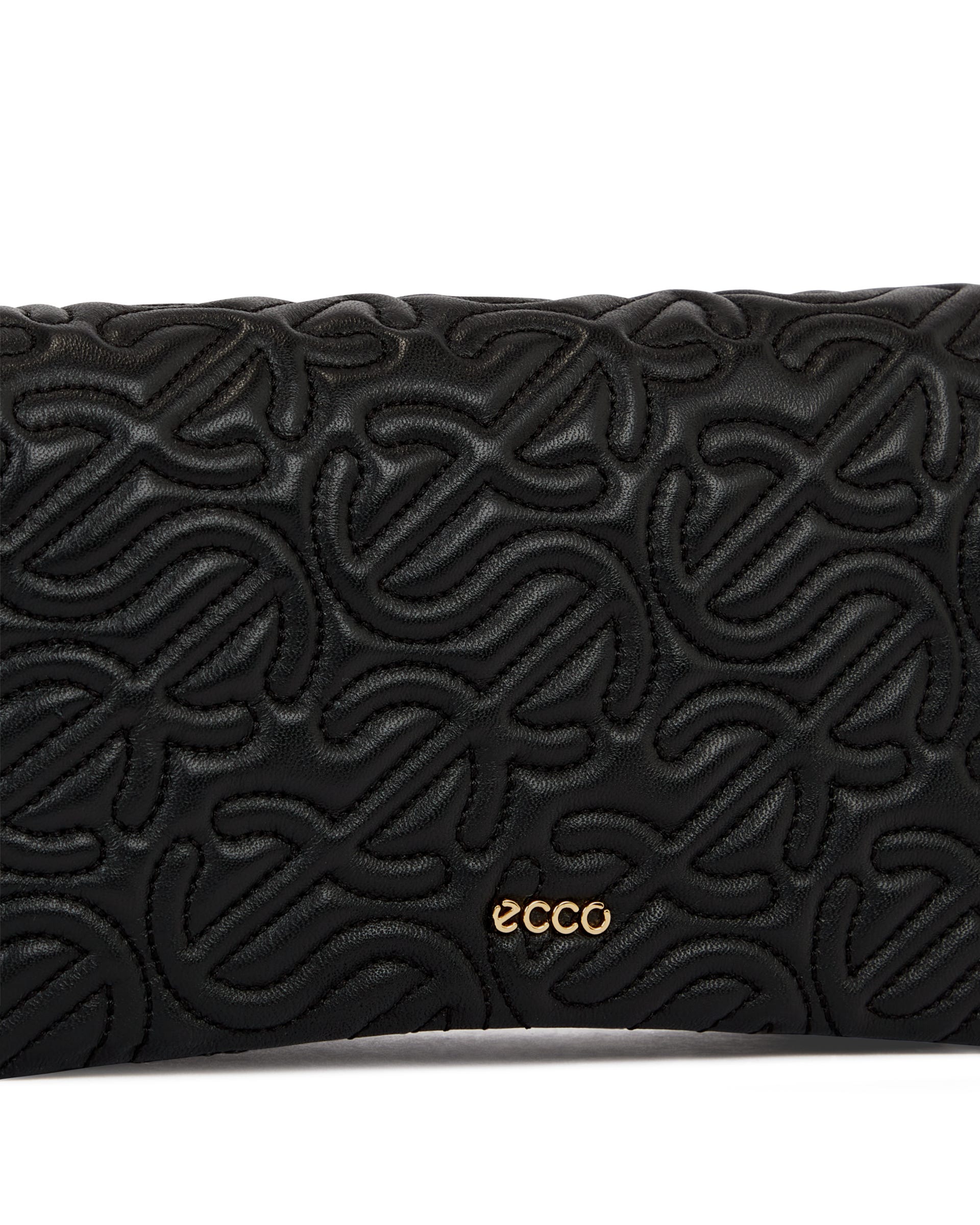 ECCO® Pinch S Quilted Wave Leather Pinch Crossbody Bag - Black - Detail-2