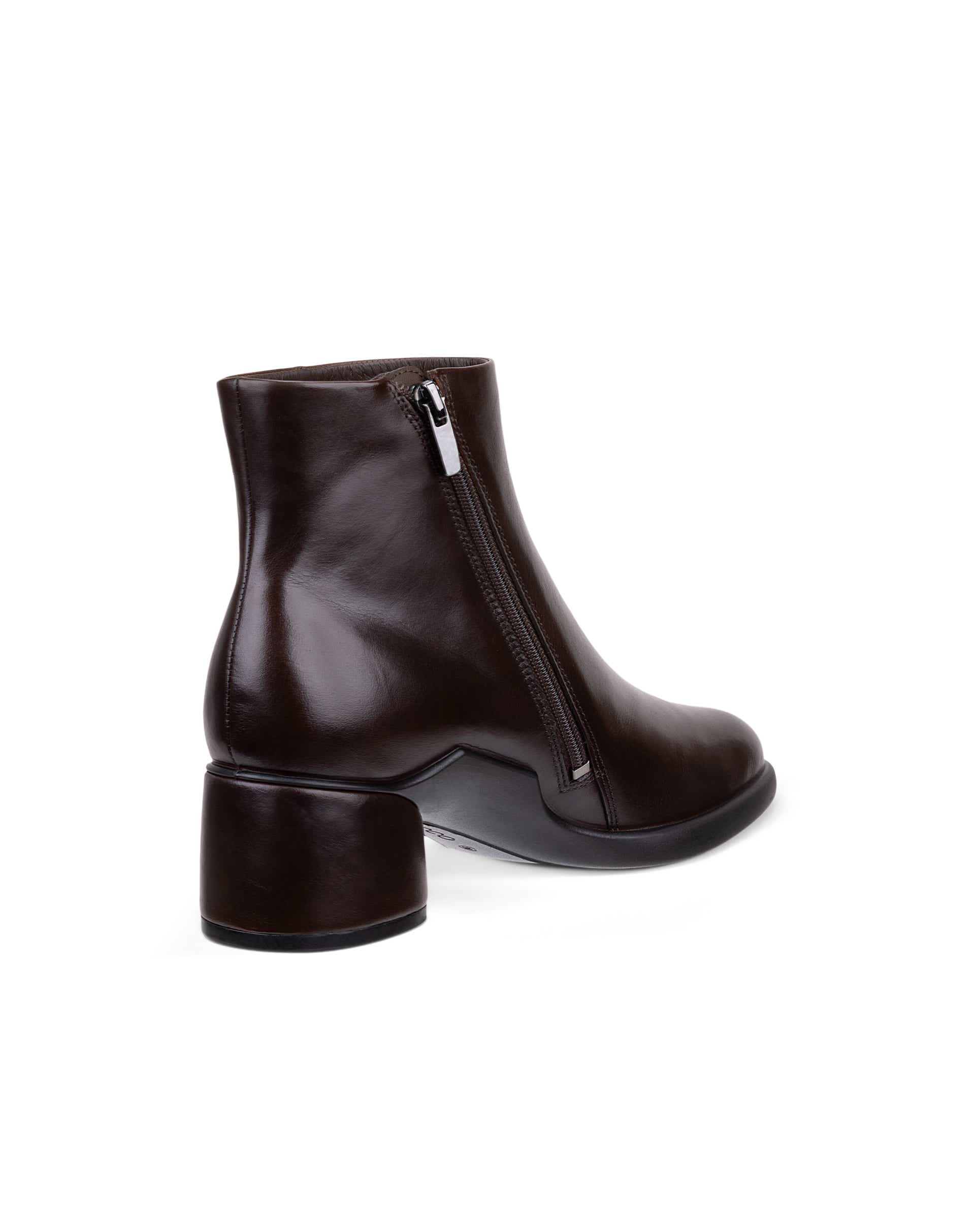 Women's ECCO® SCULPTED LX 35 Leather Heel Ankle Boot - Brown - Back
