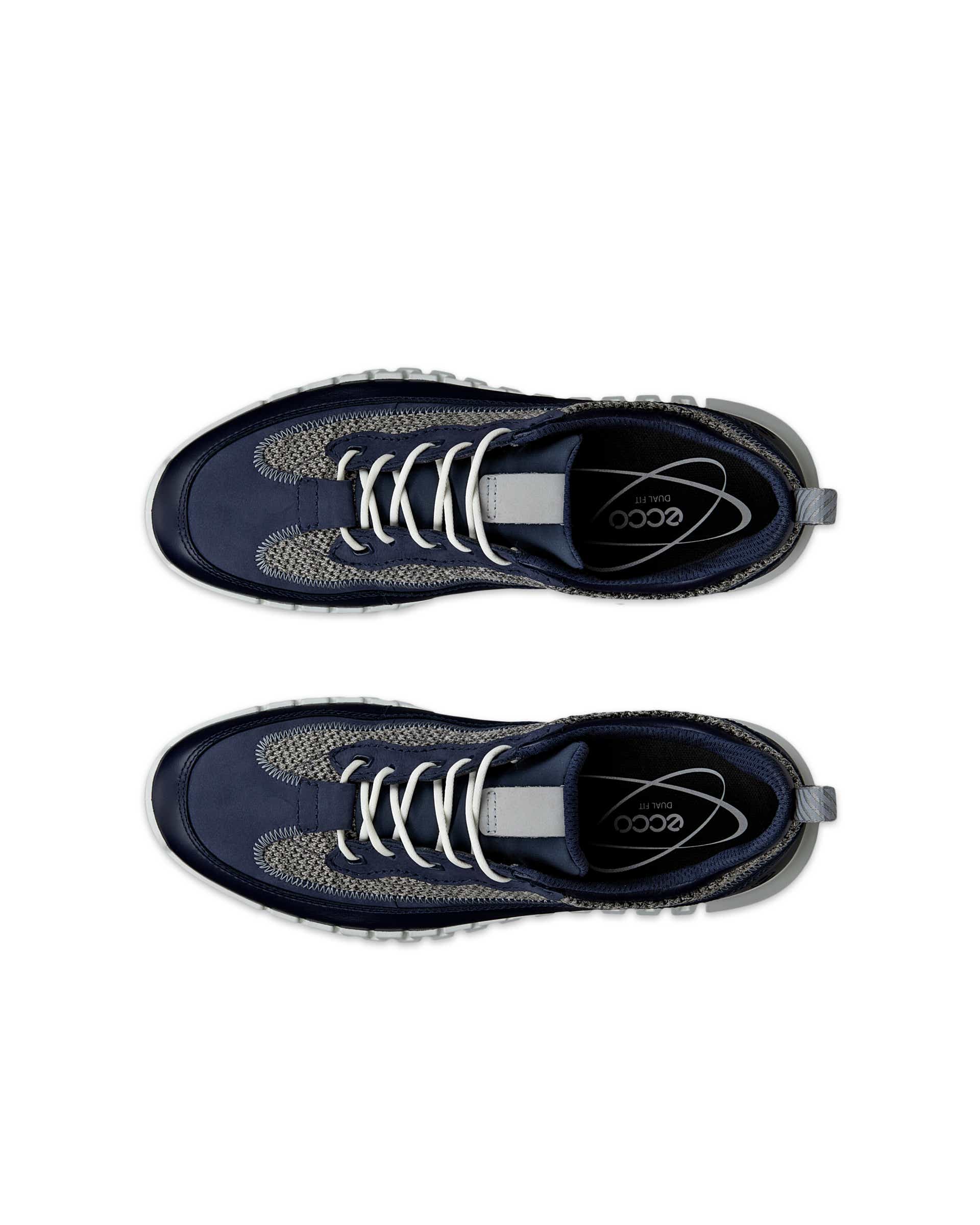 ECCO® GRUUV heren leren sneaker - Blauw - Top left pair