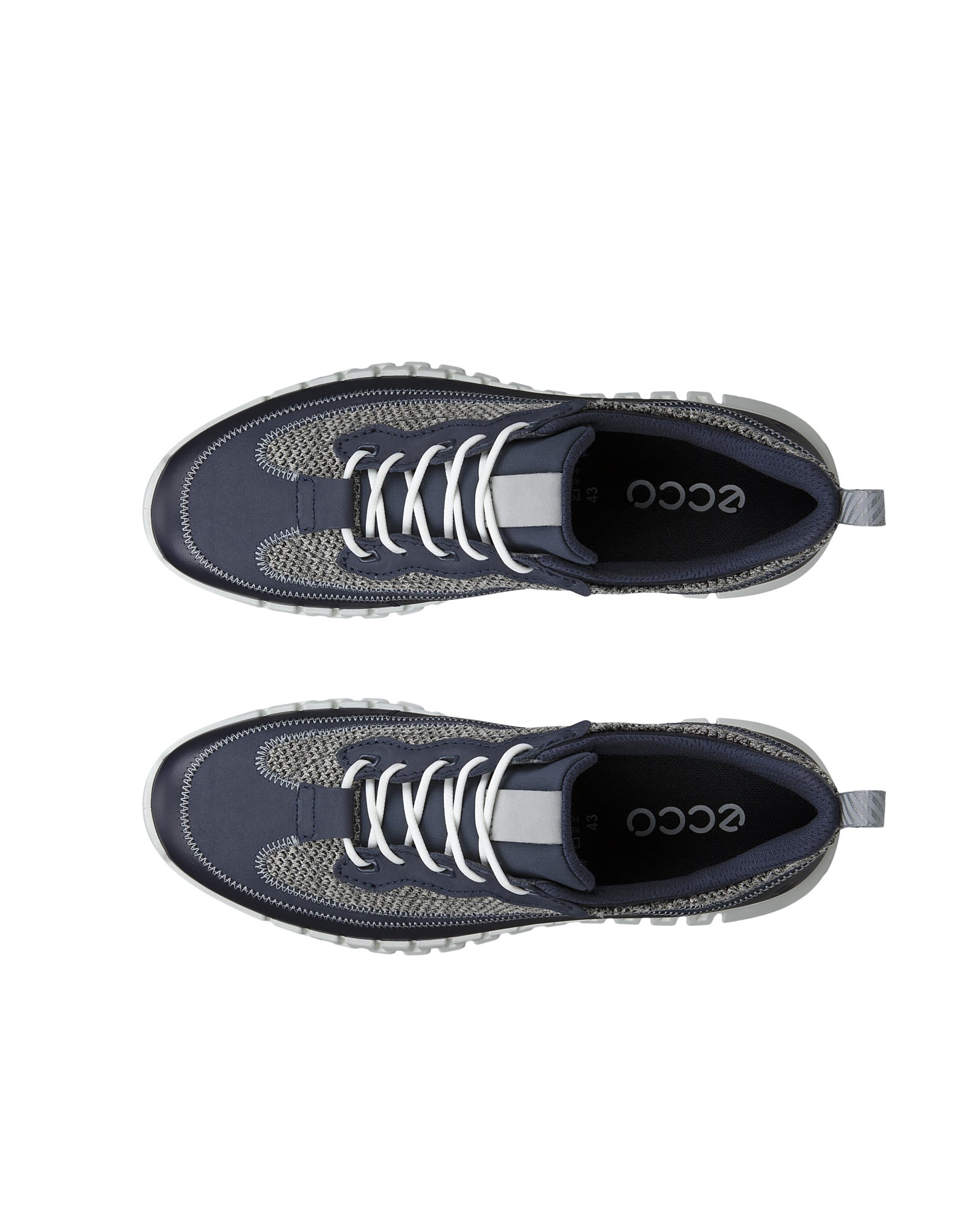 ECCO® GRUUV baskets en cuir pour homme - Bleu - Top left pair