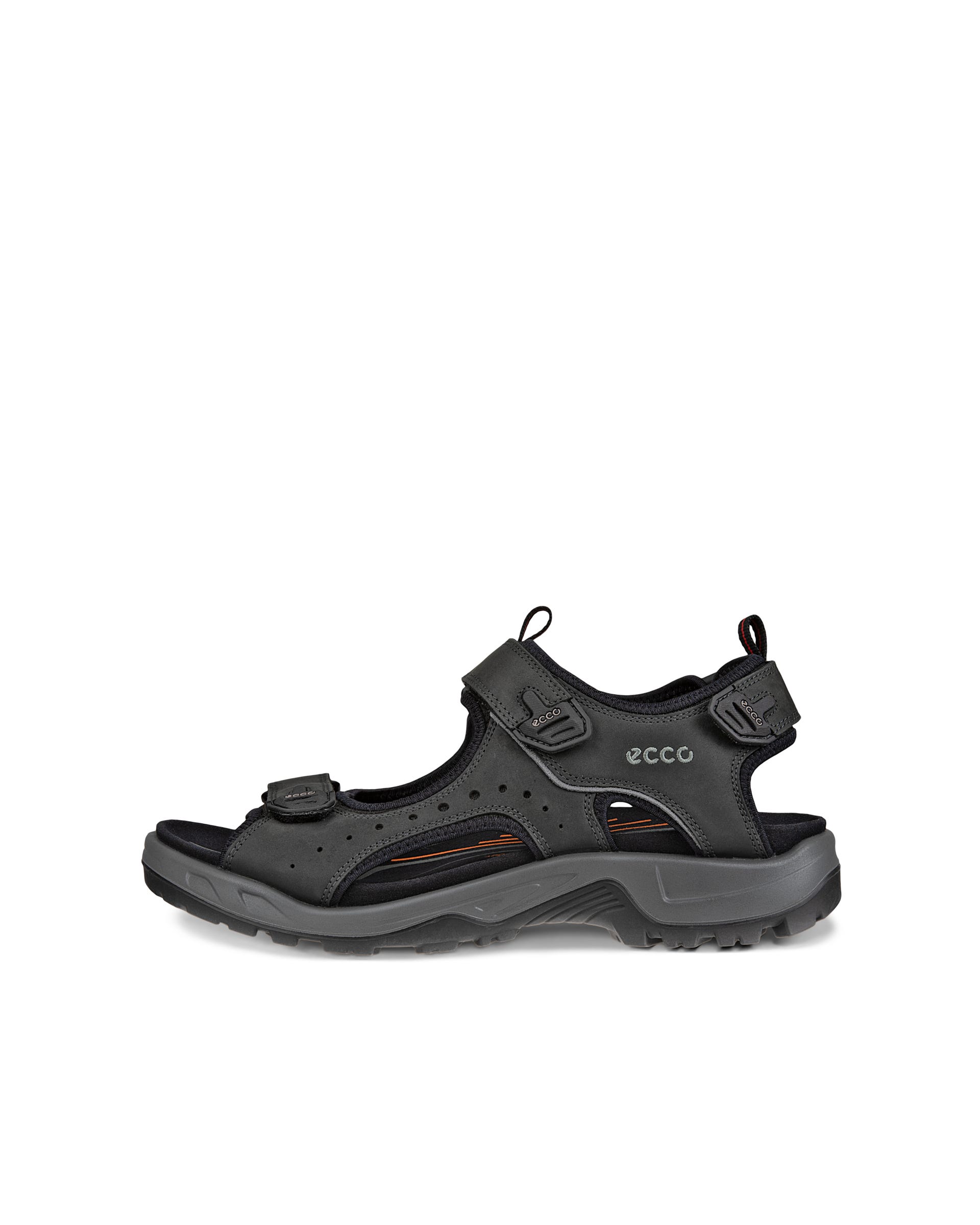 Men's ECCO® Offroad Nubuck Hiking Sandal - Black - Outside