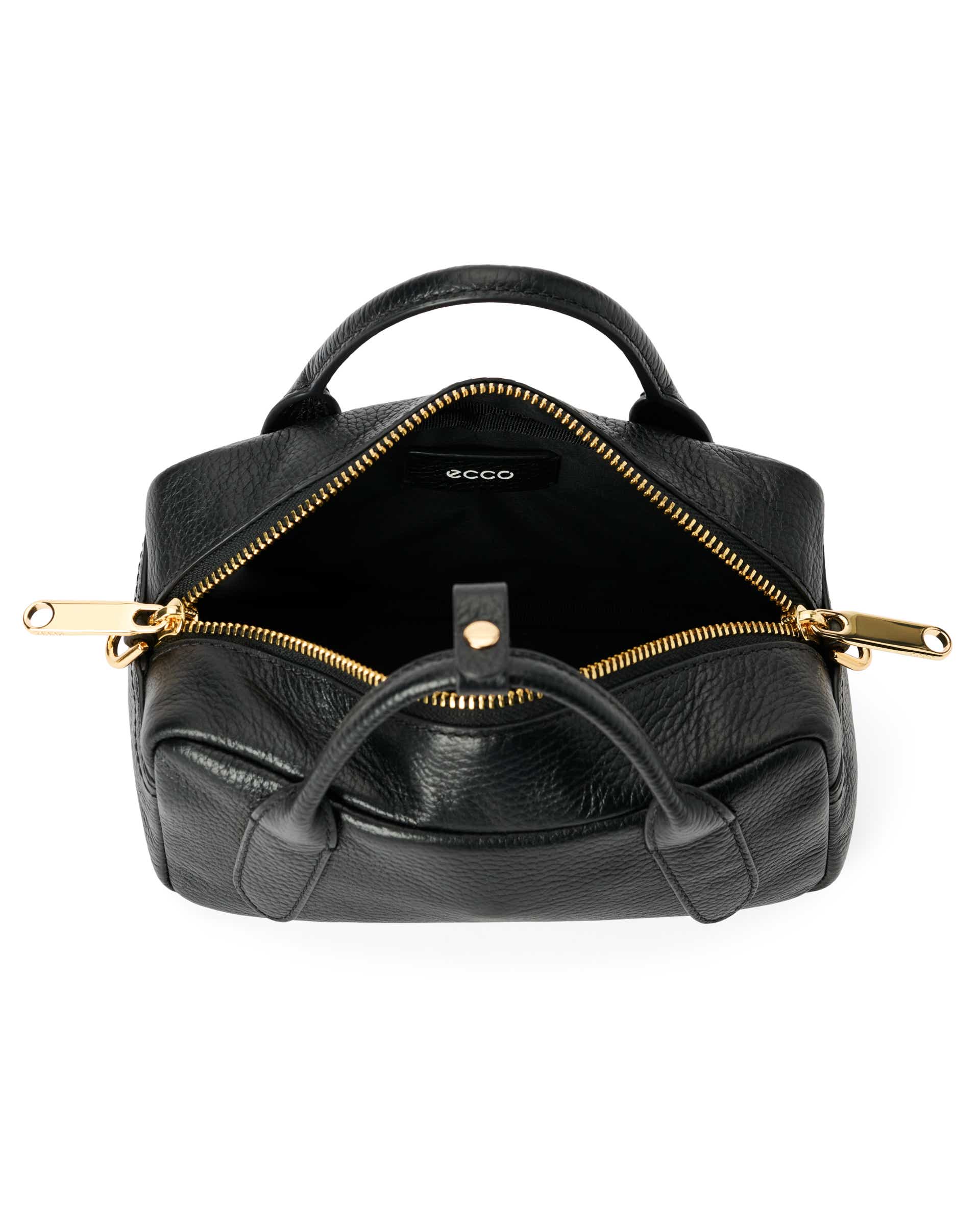 Skórzana torebka przez ramię ECCO® Bowling Bag - Czarny - Inside