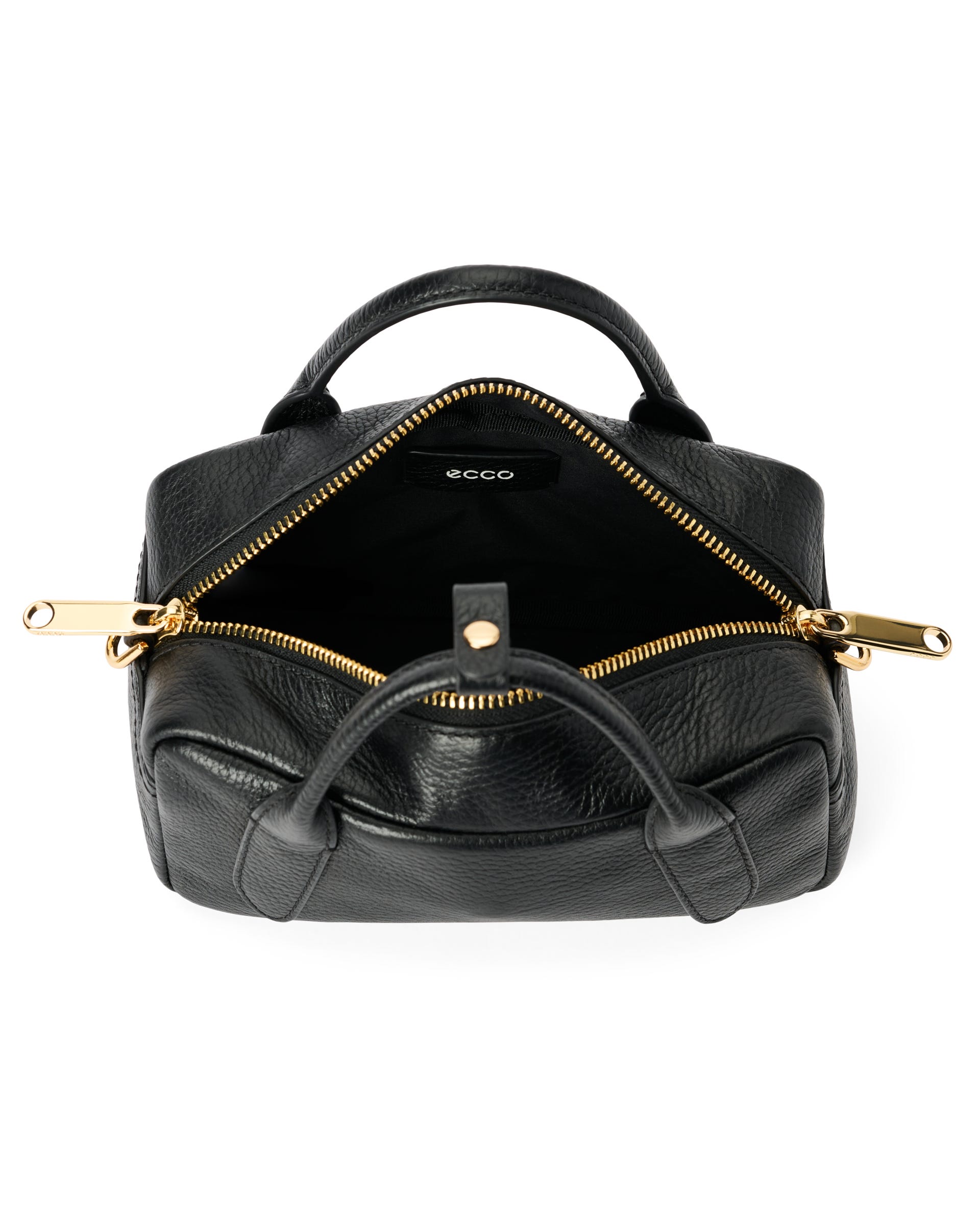 Skórzana torebka przez ramię ECCO® Bowling Bag - Czarny - Inside