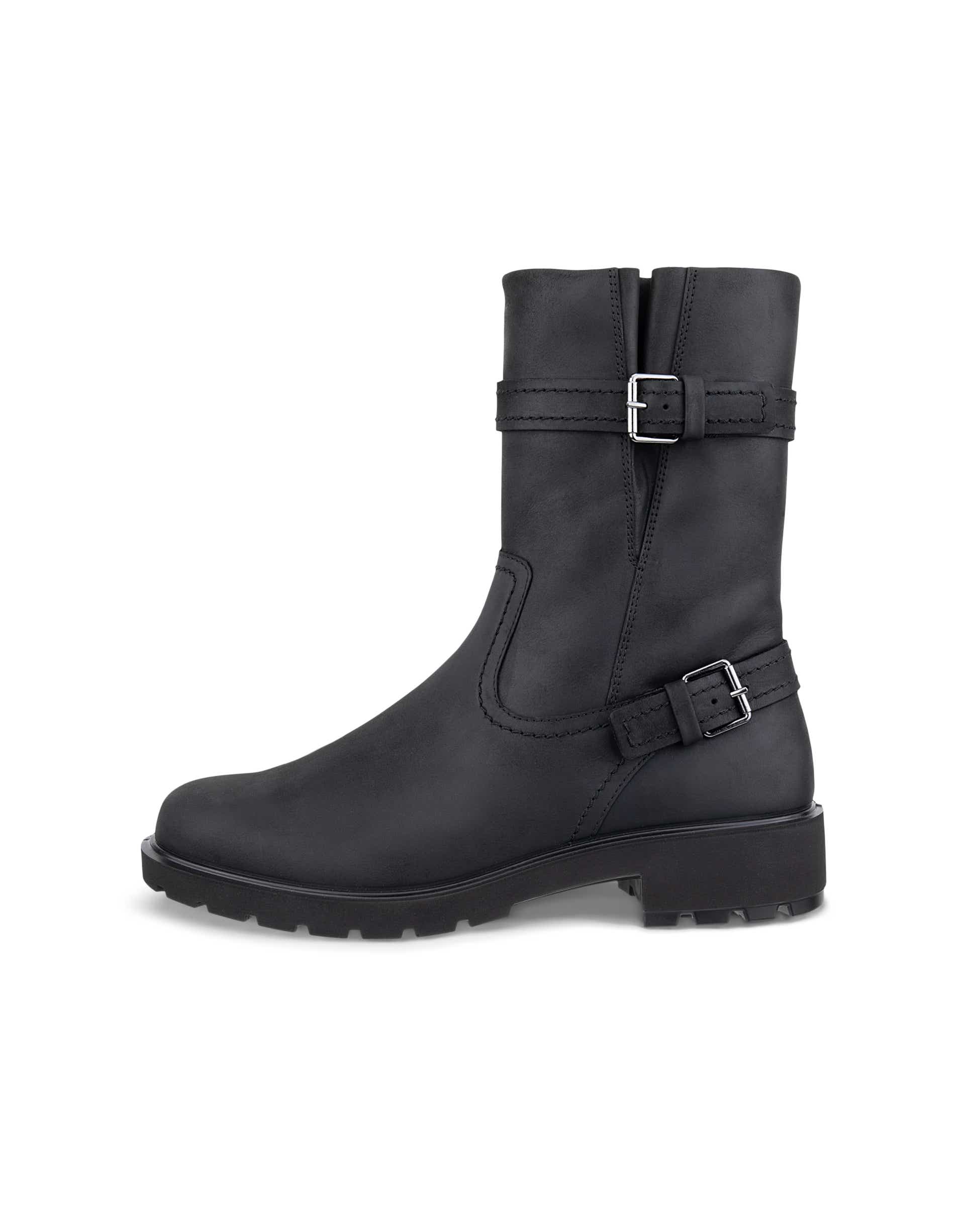 Women's ECCO® METROPOLE VIENNA Nubuck High-Cut Boot - Black - Outside