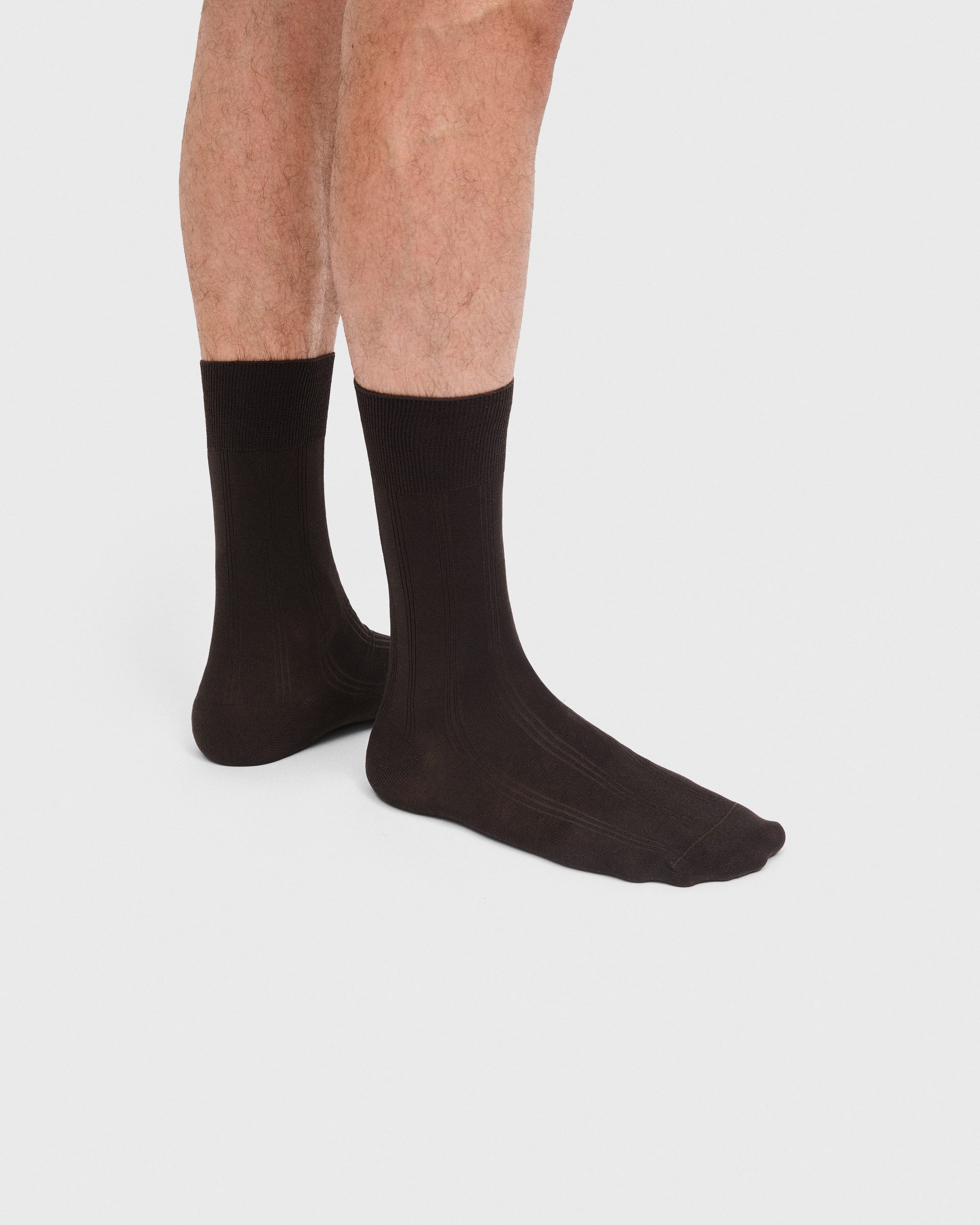 Pánske rebrované stredné ponožky ECCO® CLASSIC MEN RIBBED MID CUT - Čierna - Main
