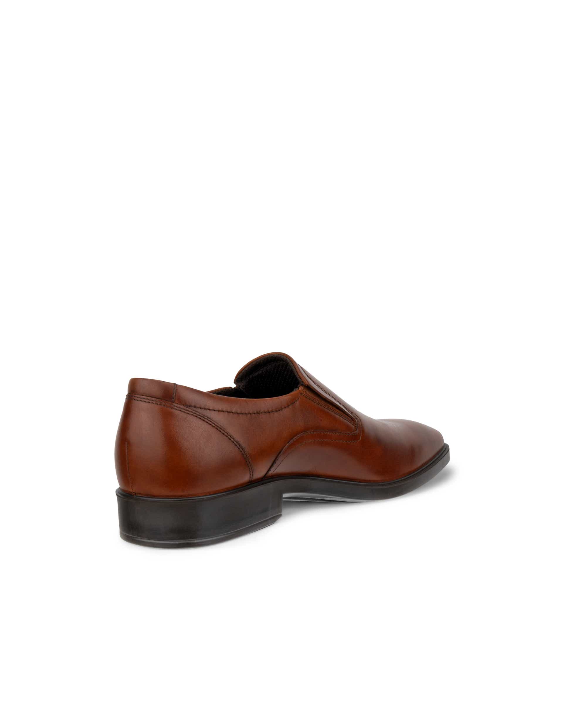 ECCO® Metropole Milan chaussures sans lacet en cuir pour homme - Brun - Back