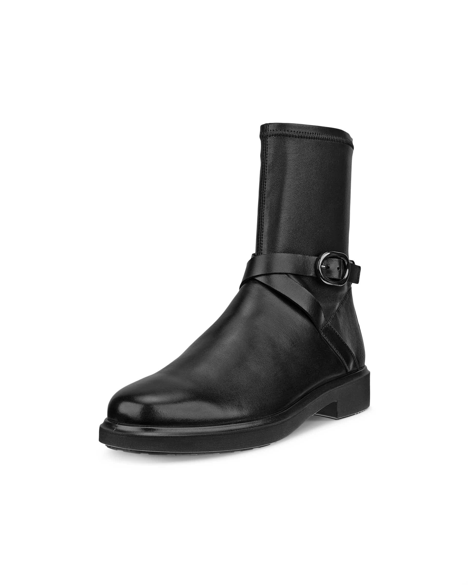 Women's ECCO® METROPOLE AMSTERDAM Leather Mid-Cut Boot - Black - Main